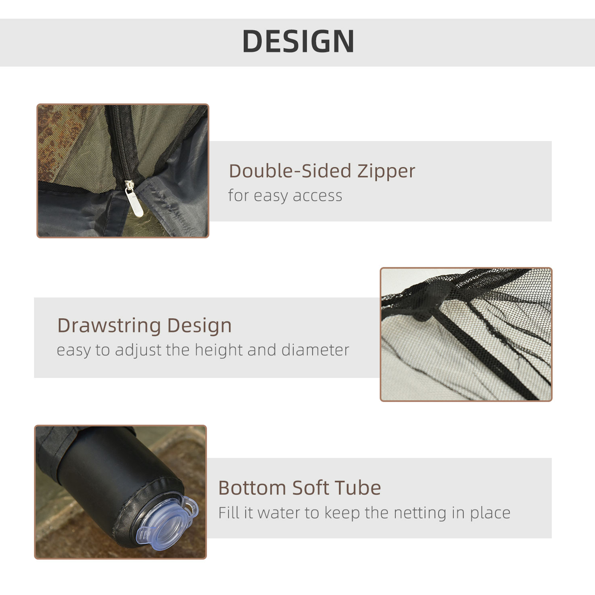 , Plasa anti tantari pentru umbrela, Pentru Aer Liber, Material tip plasa, Oxford, 300cm x 300cm x 230cm, Negru [3]