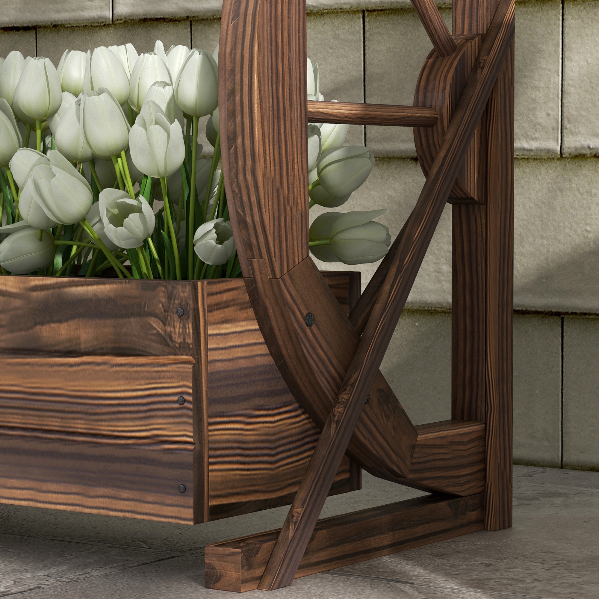  Pat de Gradina Inaltat pe 2 Niveluri din Lemn [8]