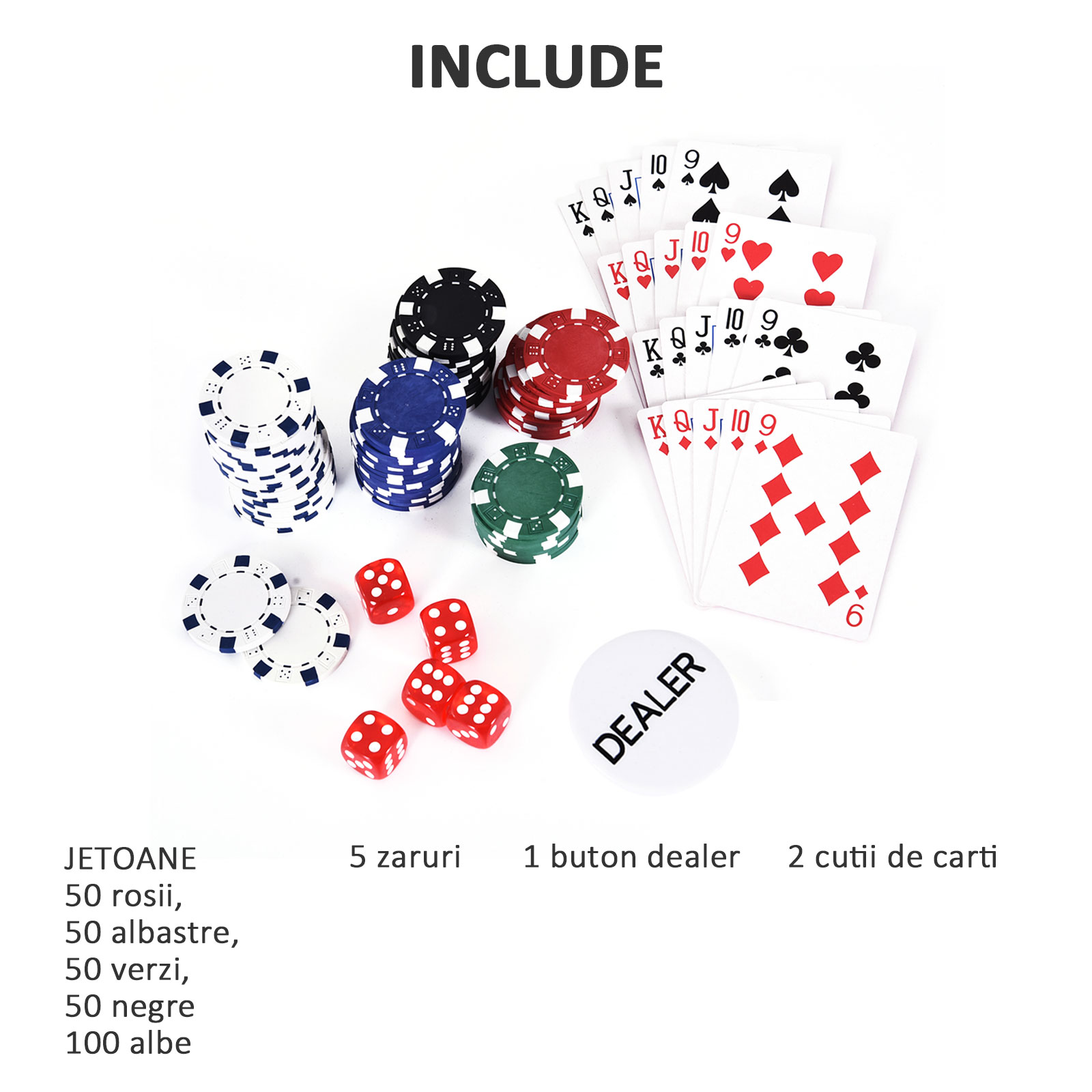  Set de Poker, 300 jetoane, Geanta din aluminiu, Argintiu [5]