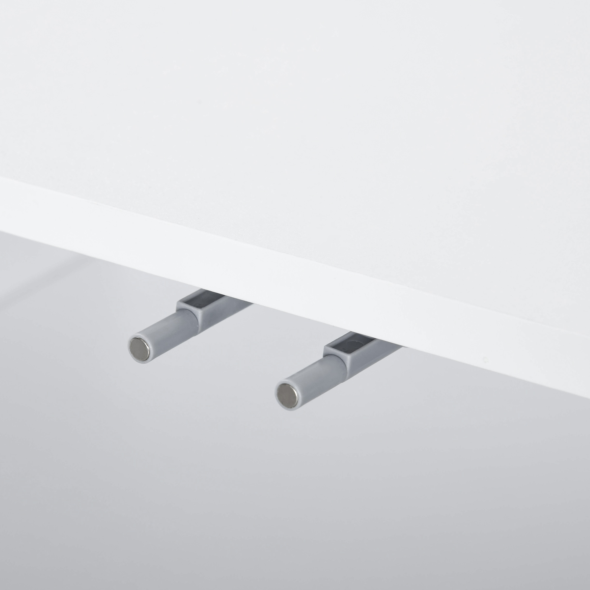  Bufet Modern cu 2 Dulapuri si 3 Rafturi, Mobilier Multifunctional din Lemn, 107x40x80 cm, Alb [7]