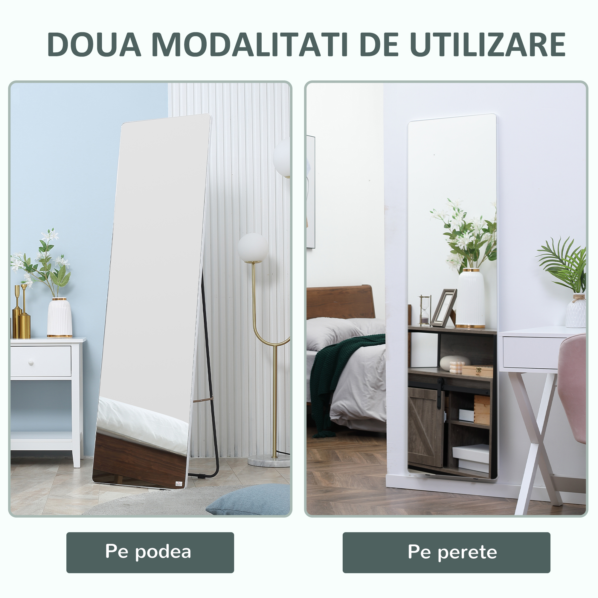  Oglinda de toaleta, suspendata sau inclinata, din aliaj de aluminiu, argintiu [4]