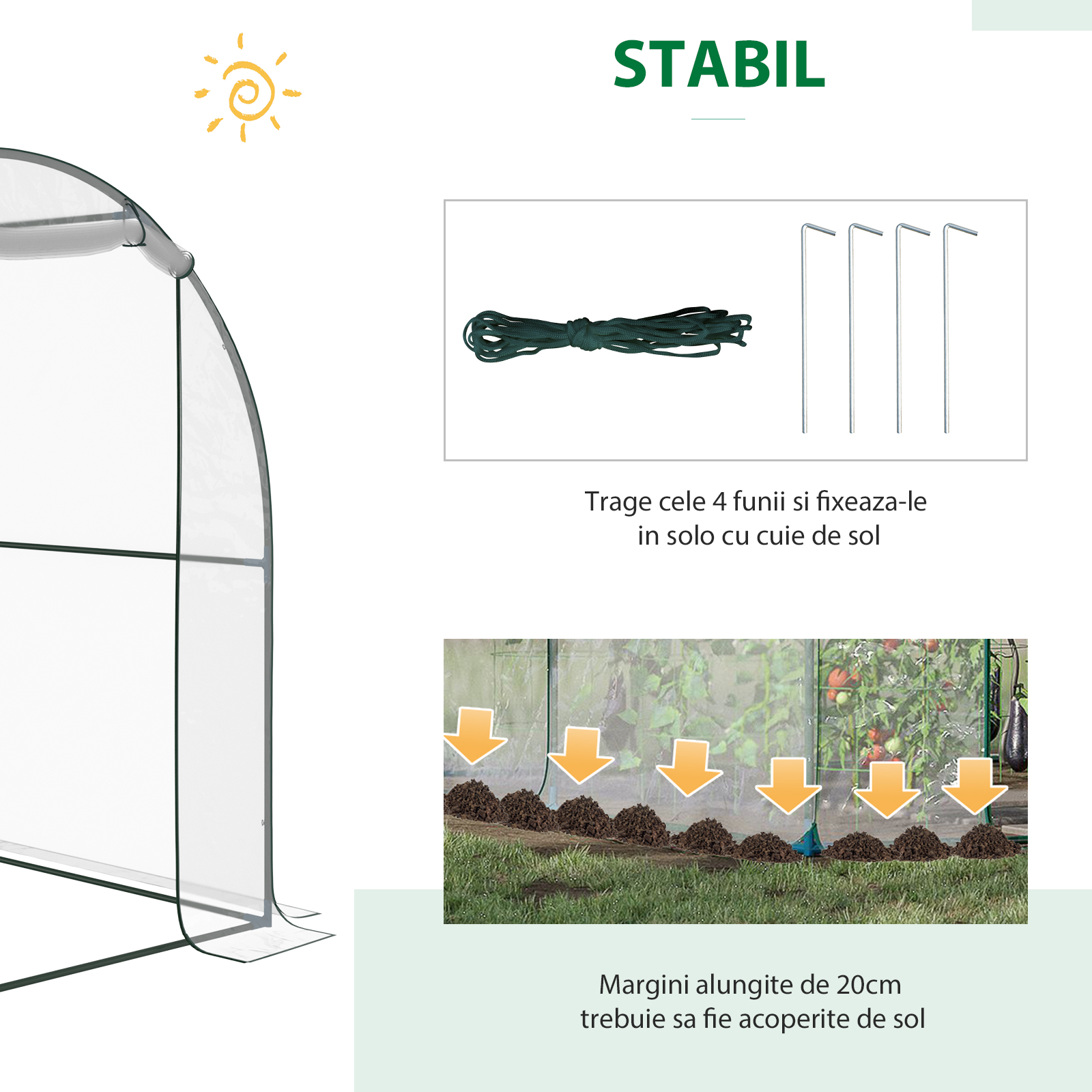  sera gradina tip tunel din PVC, 250x200x200 cm [4]