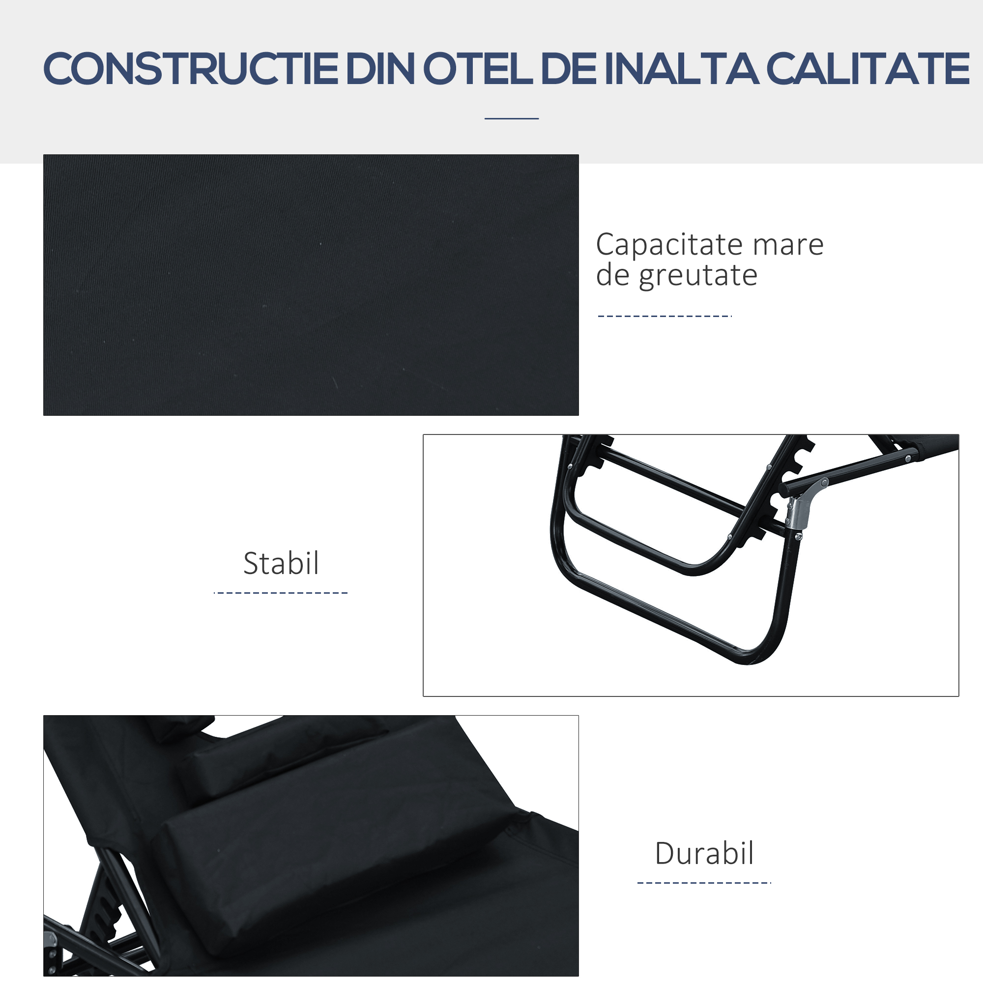  sezlong cu decupaj pentru fata,190x56x28 cm, negru [5]