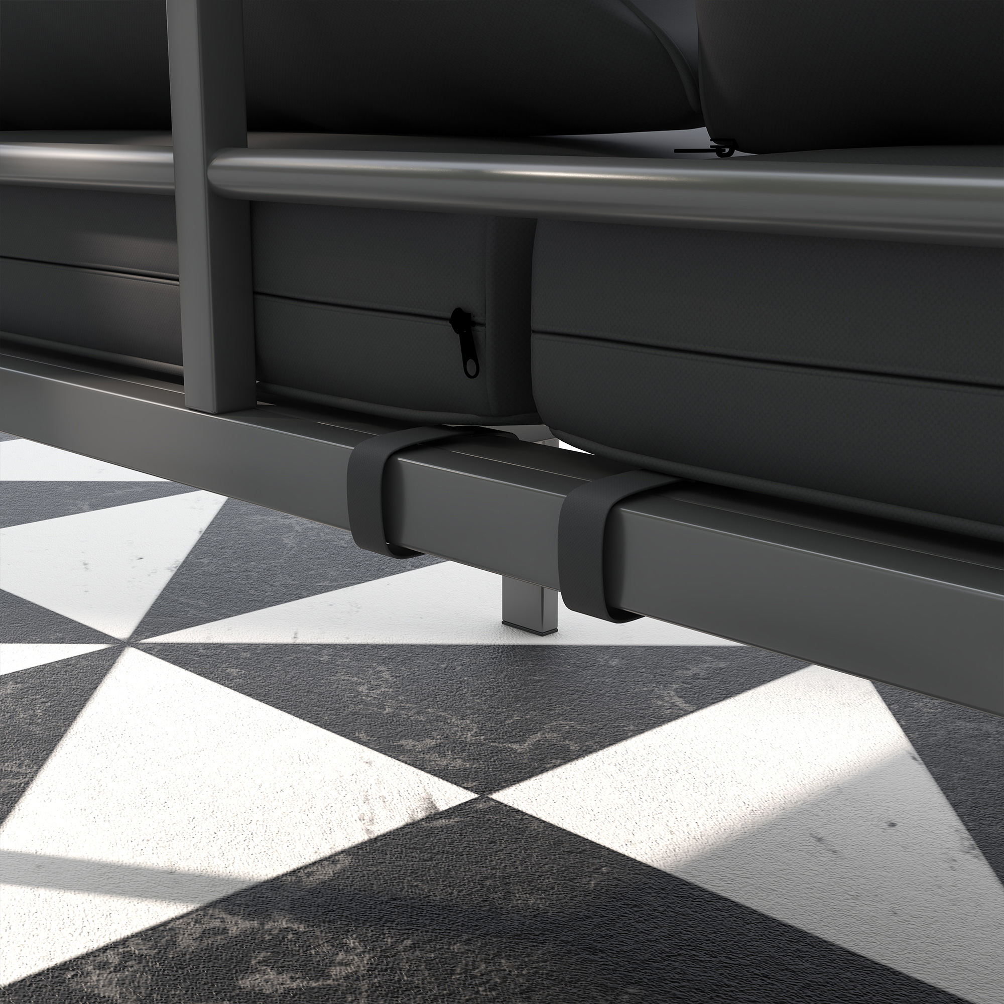  Canapea de gradina cu 3 locuri, cu perne pentru sezut si spatar, din aluminiu, 185x66x64 cm, gri [7]