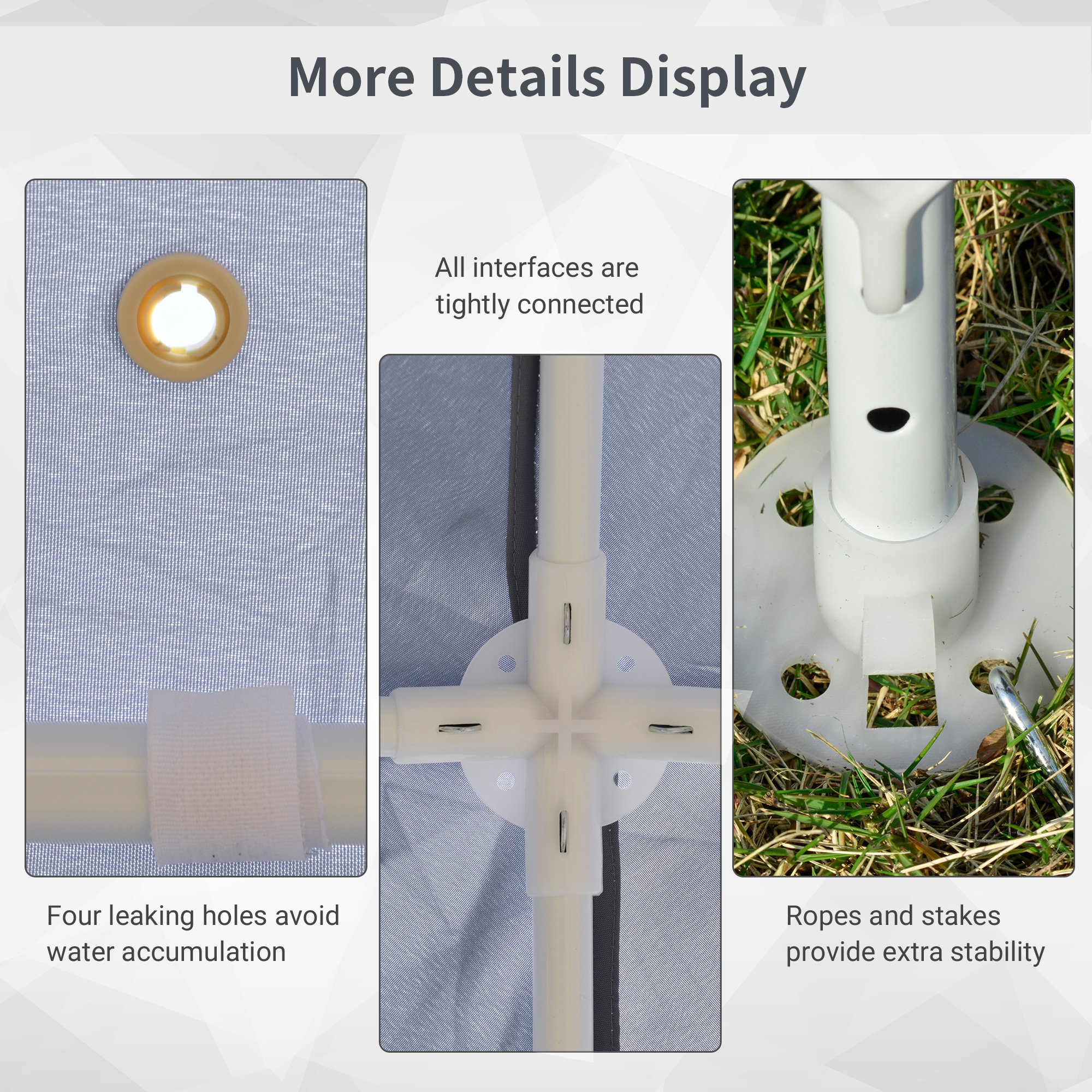  Foisor de Gradina 3x3m cu Plasa de Tantari din Poliester si Metal [5]