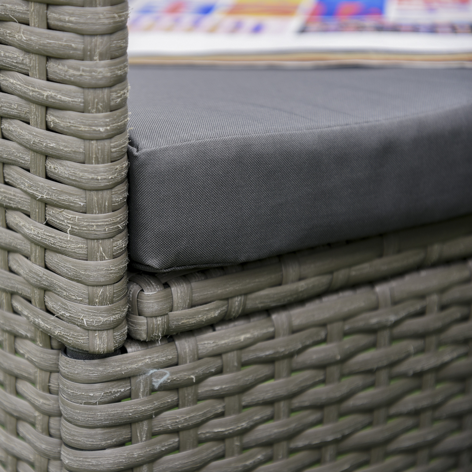  Set Masuta si Scaune de Gradina, Sufragerie de Exterior din Ratan, Gri [7]