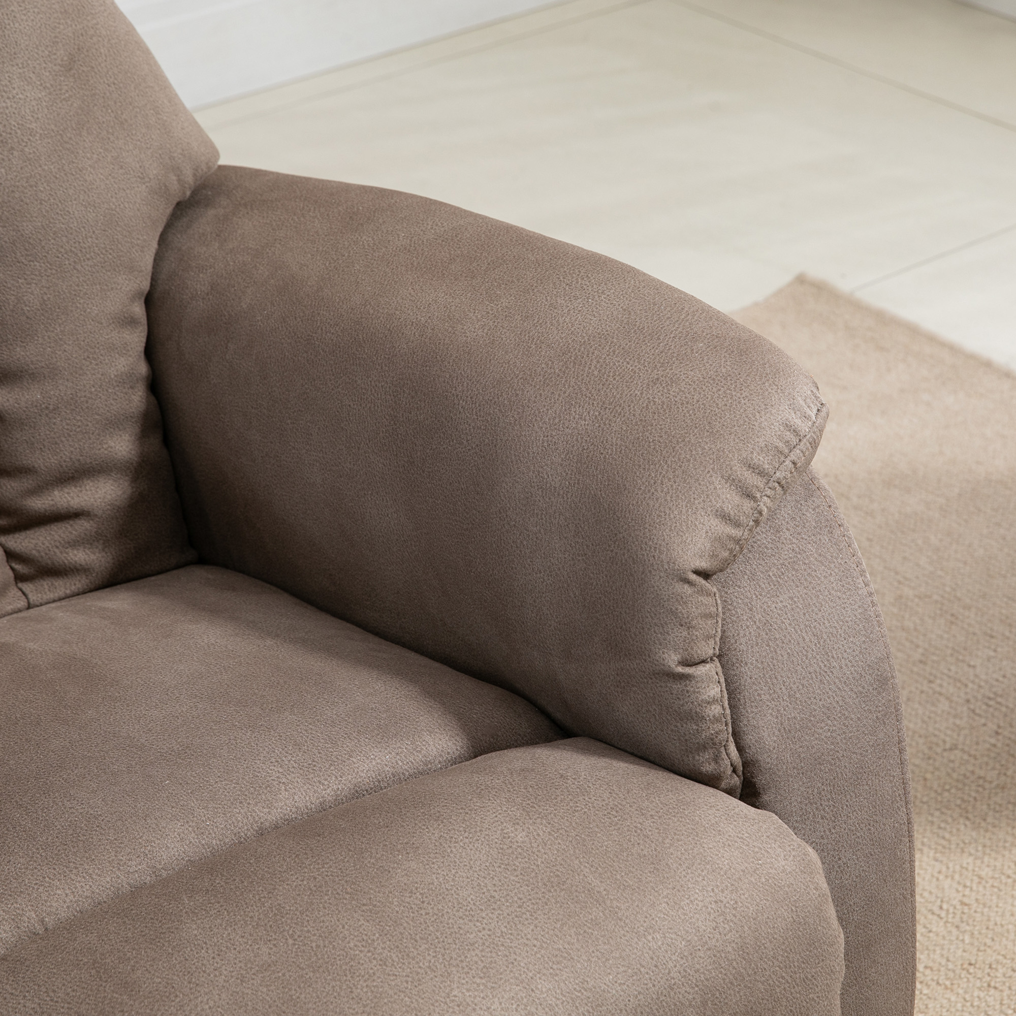  Fotoliu rabatabil cu sistem de ridicare 150° max, telecomanda si suport pentru picioare, 75x93x110 cm, maro [8]