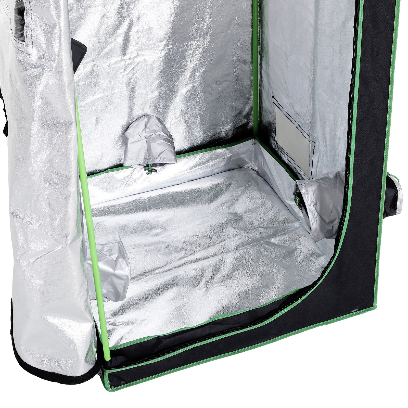  Cort Hidroponic din Oxford 600D cu 5 Orificii de Ventilatie Reglabile si Fereastra, 80x80x160 cm, Negru [7]