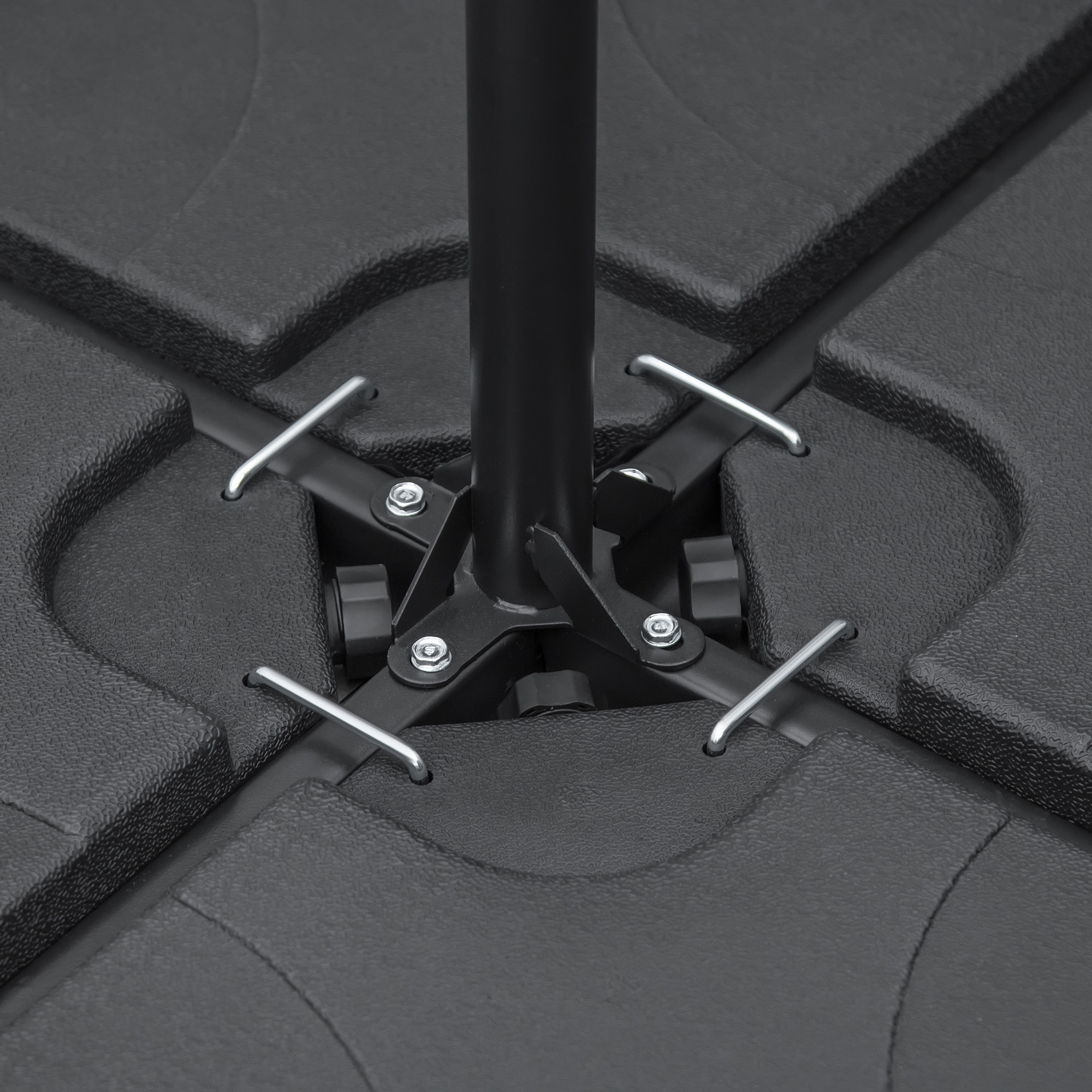  Baza pentru Umbrela, Set 4 Bucati din HDPE, Umpluta cu Apa sau Nisip, 104x104x7.5 cm, Neagra [8]