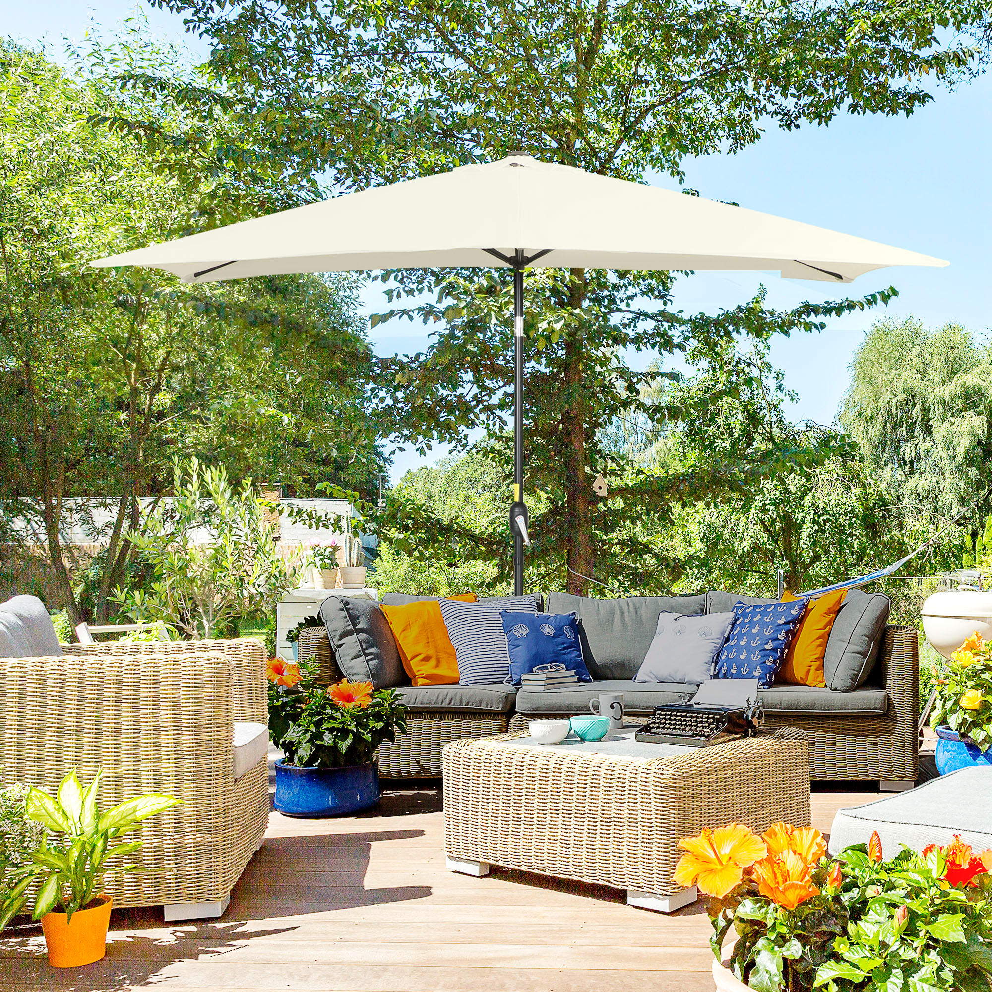  Umbrela de Gradina Dreptunghiulara 195×295 cm - Alb [1]