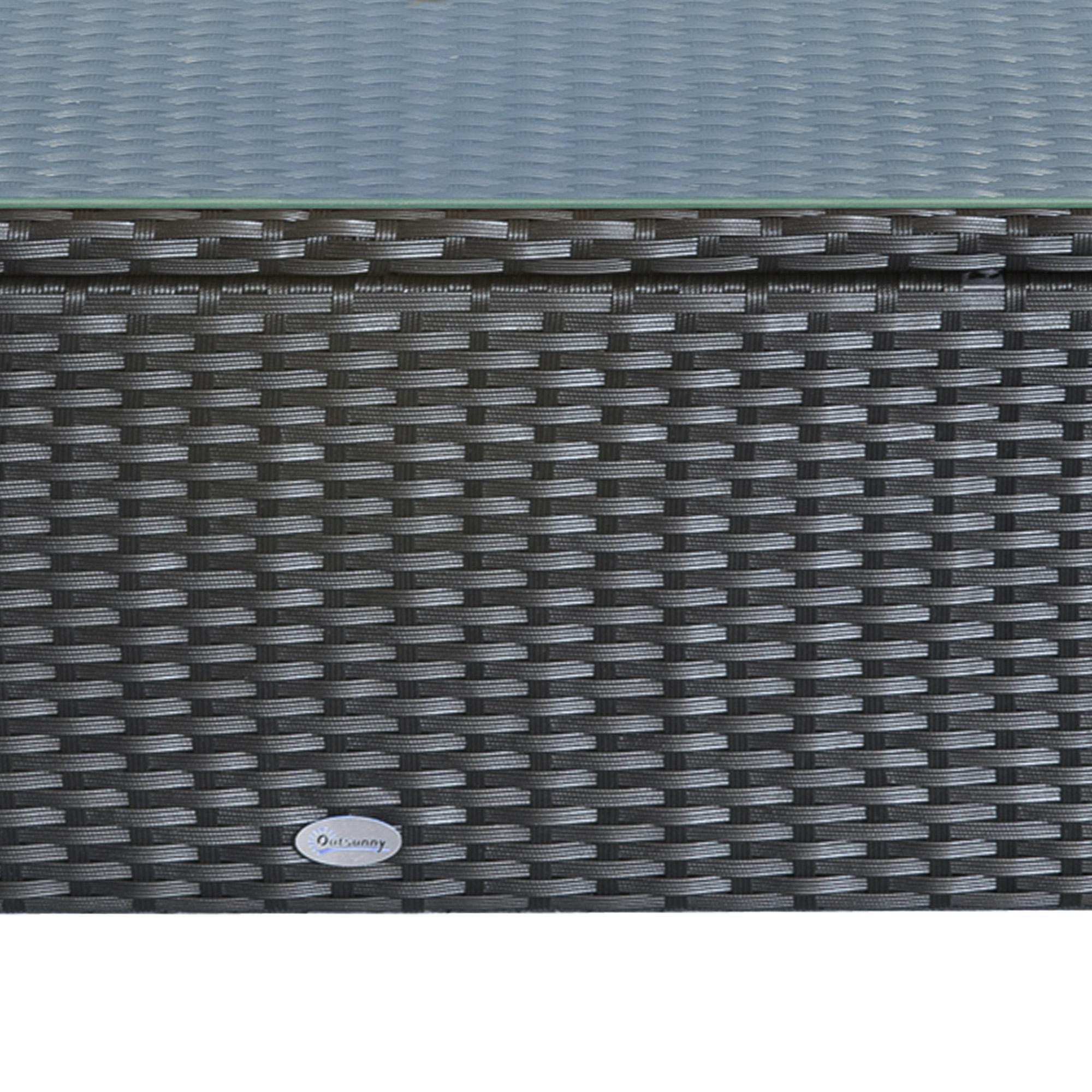  Ousunny Masa de Cafea cu Sticla Securizata, Negru [6]