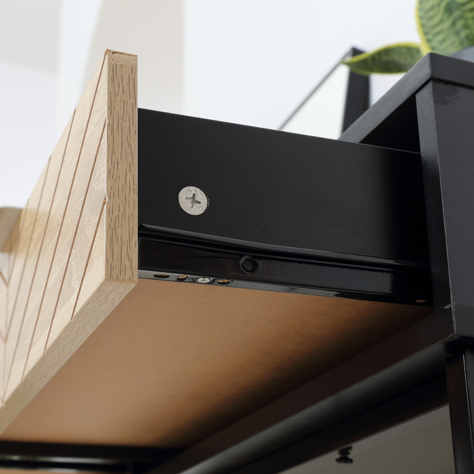 Consola Moderna  pentru Hol si Sufragerie cu 2 Sertare Metalice 100x30x75cm - Negru [7]