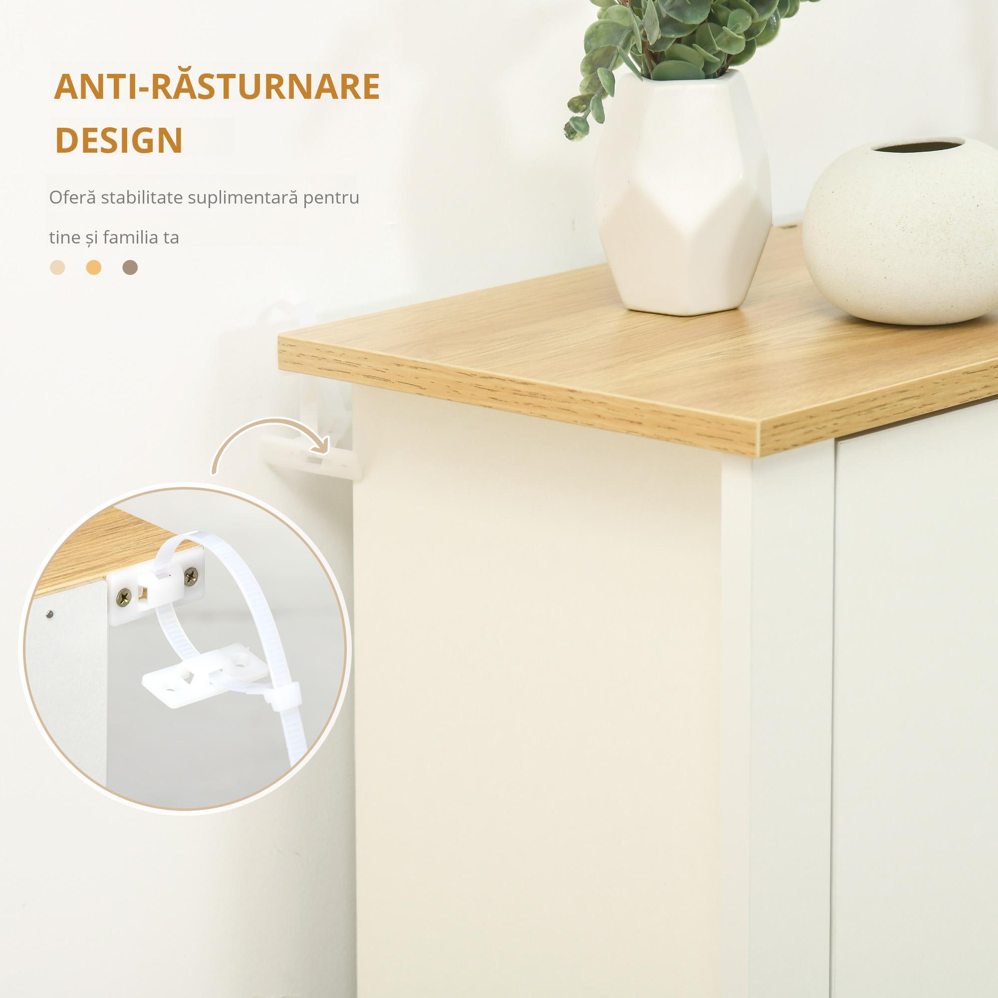  Dulap modern pentru pantofi, pentru maximum 12 perechi, cu 2 sertare reglabile si detasabile, din lemn, 72x26x80 cm, alb [3]