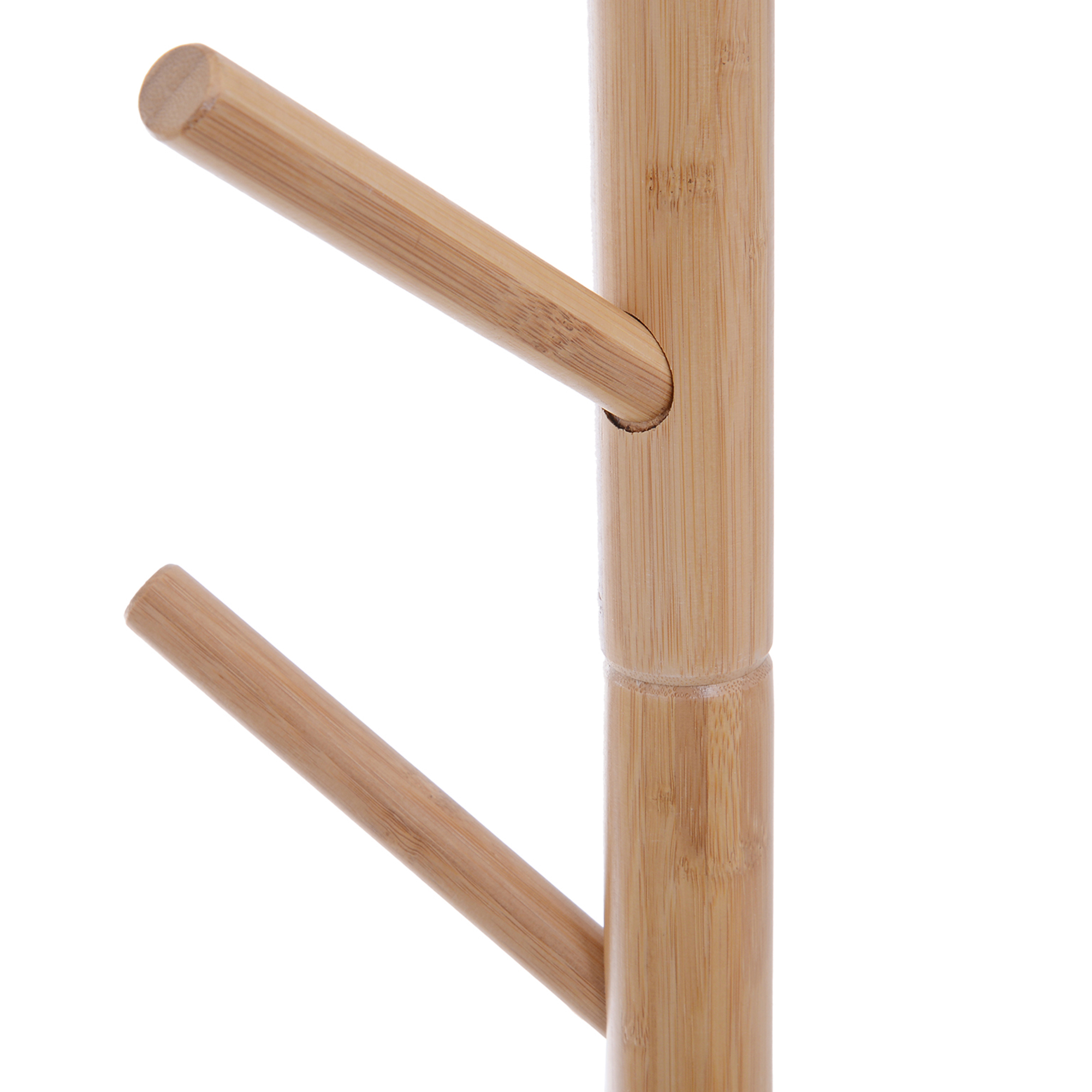  Banca cu Cuier in Bambù, Culoare Alb si Lemn, 80x30x180cm [8]