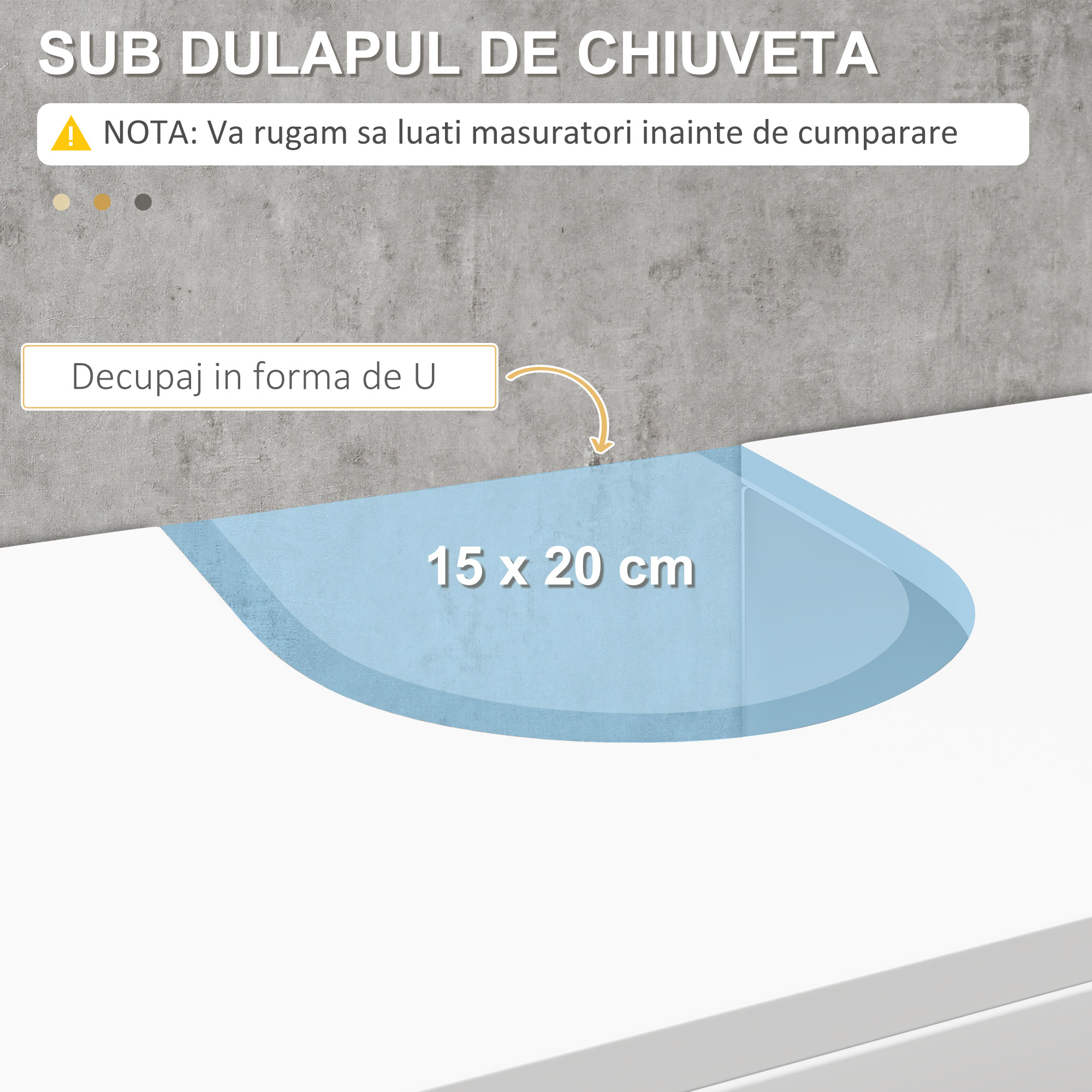  Dulap Sub Chiuveta cu Raft si 2 Usi 60x30x60 cm Alb [3]