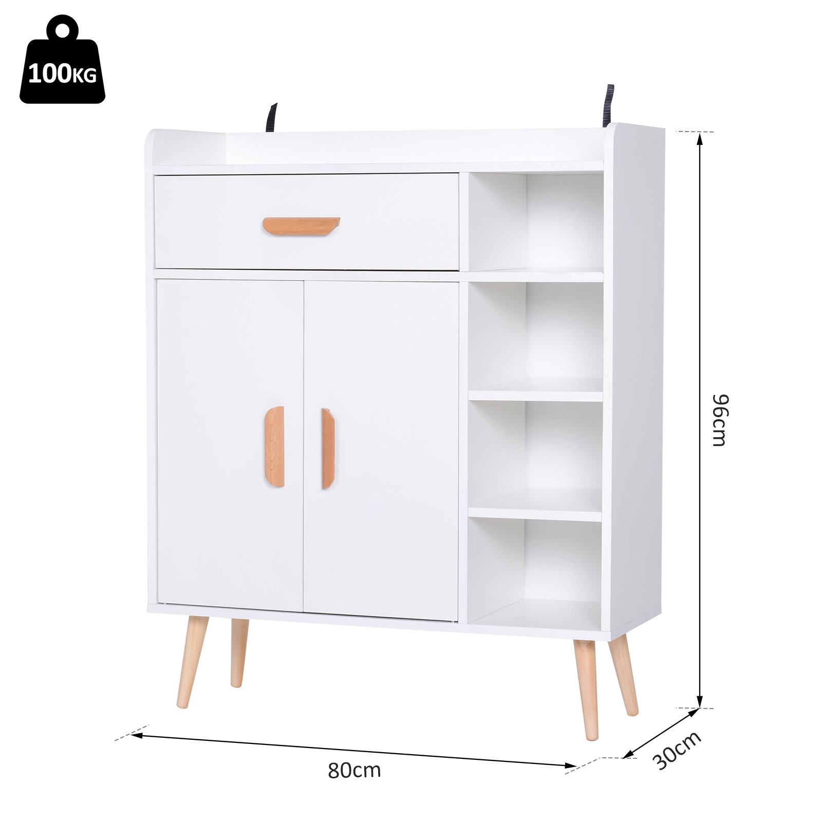 mobilier multifunctional, 80 x 29.5x96cm alb [2]