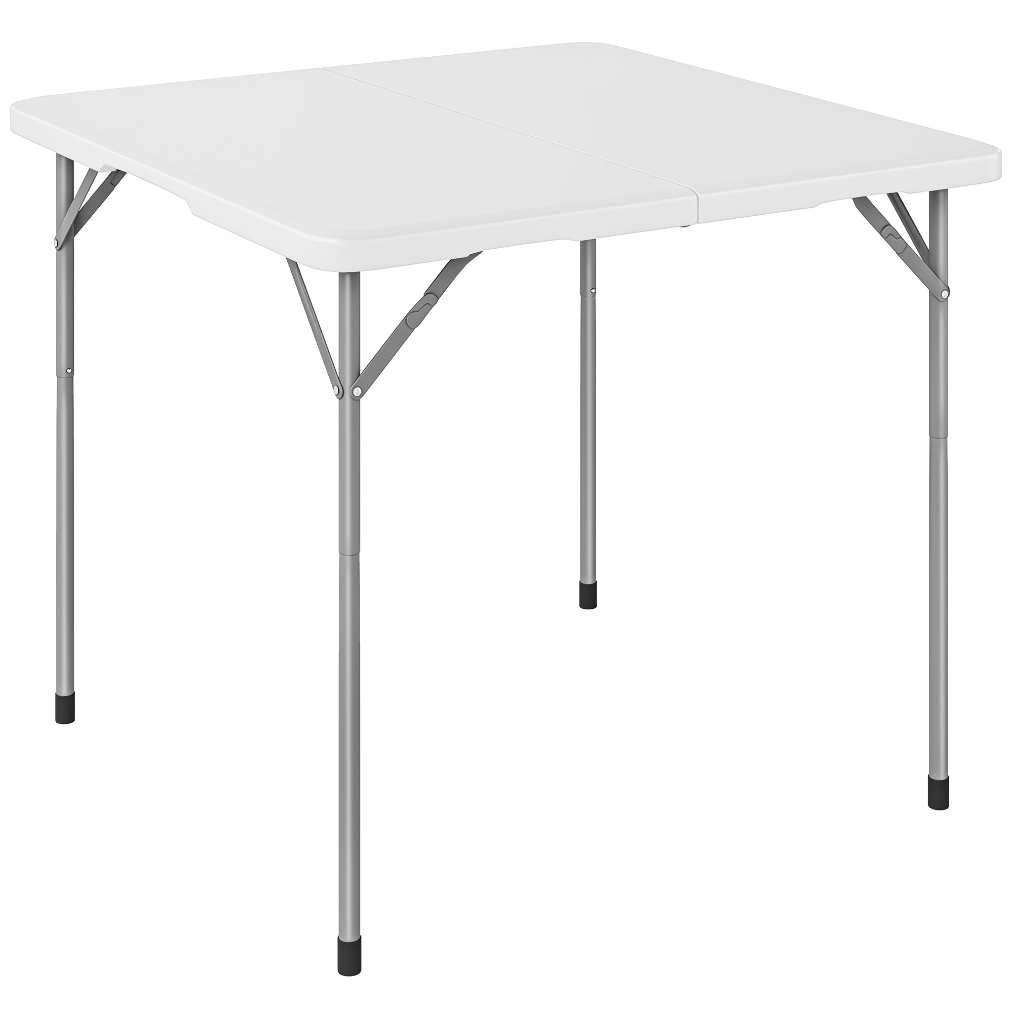 Gradina & balcon -  Masa de Camping Pliabila Patrata, din Metal si HDPE, 86x86x74 cm, Alb