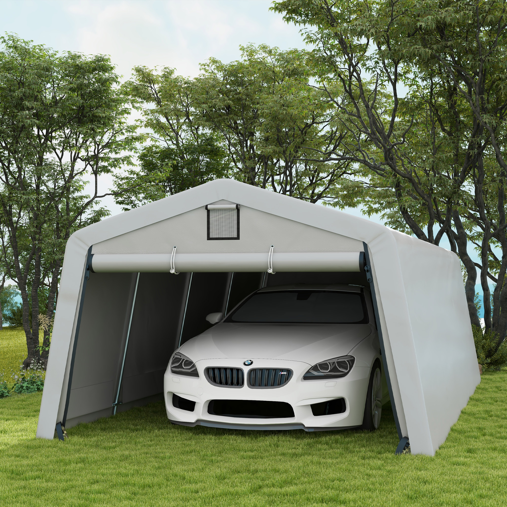  Carport 3,3×6,2 m - Garaj Cort Portabil cu Ventilatie & Copertina [1]