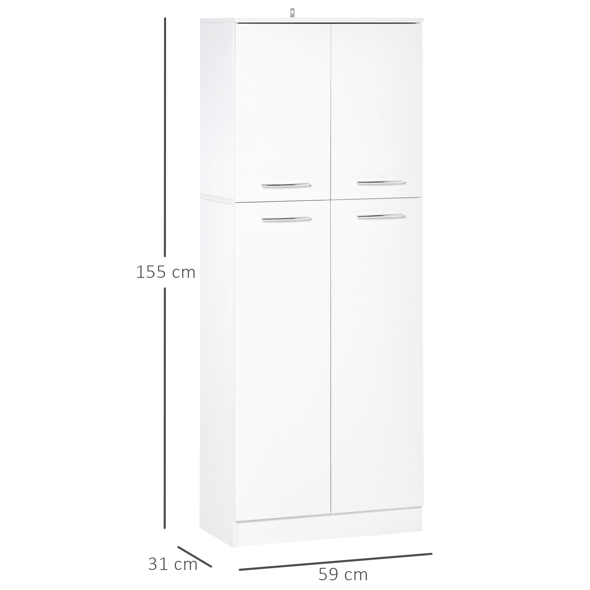  Dulap de depozitare, cu 2 compartimente si rafturi reglabile pentru dormitor living birou, 59×31×155 cm [2]