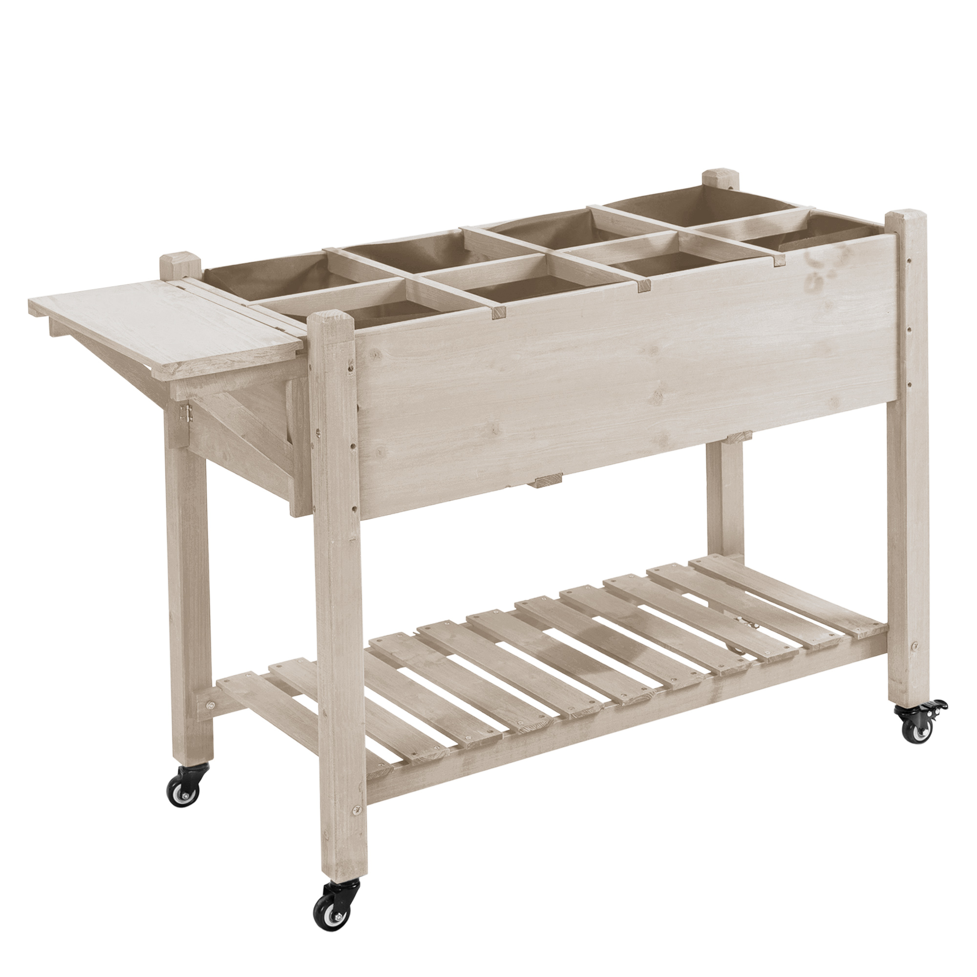 Living & hol -  Jardiniera din lemn pentru gradina, 123x54x74cm, maro