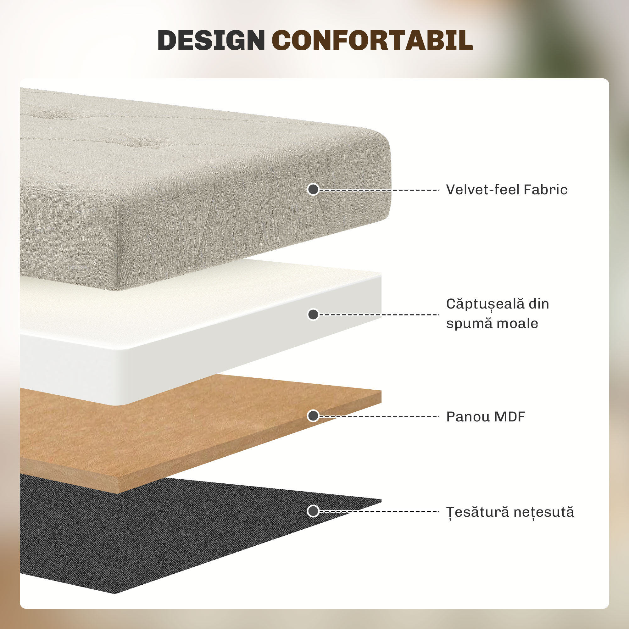  Banca Lada de Depozitare Pliabila, Banca de Pat cu Capac Captusit si invelis de Catifea, 76x38x38 cm, Crem Alb [4]