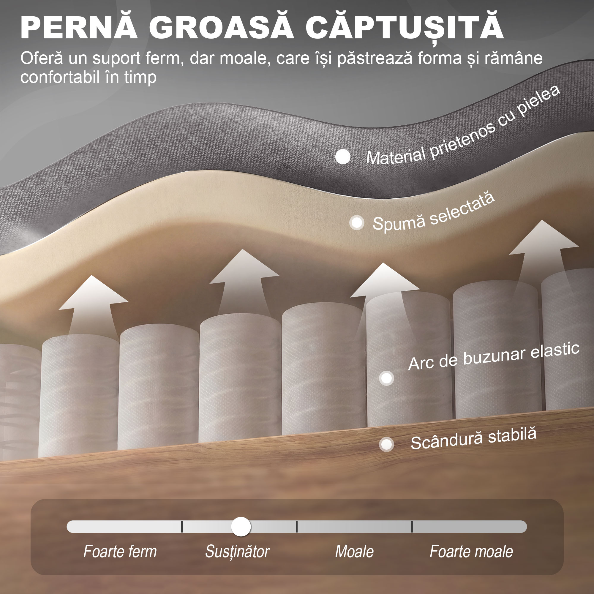  Fotoliu Chesterfield in Tesatura Detasabila cu Sezuta Ampla Gri 74 x 86 102 cm [4]