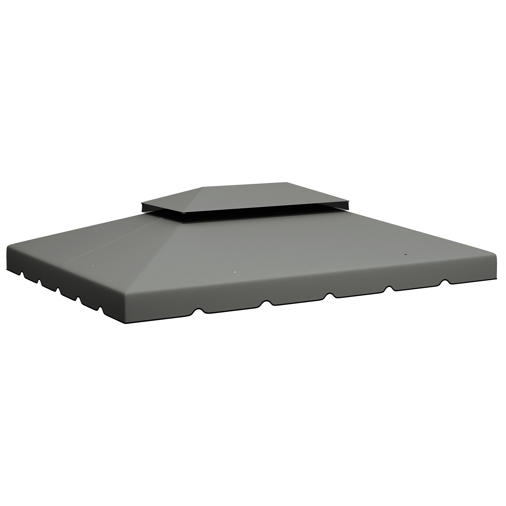 Gradina & balcon -  Acoperis pentru Foisor 3x4 m cu 2 Nivele si 8 Gauri de Drenaj din Poliester Gri Deschis