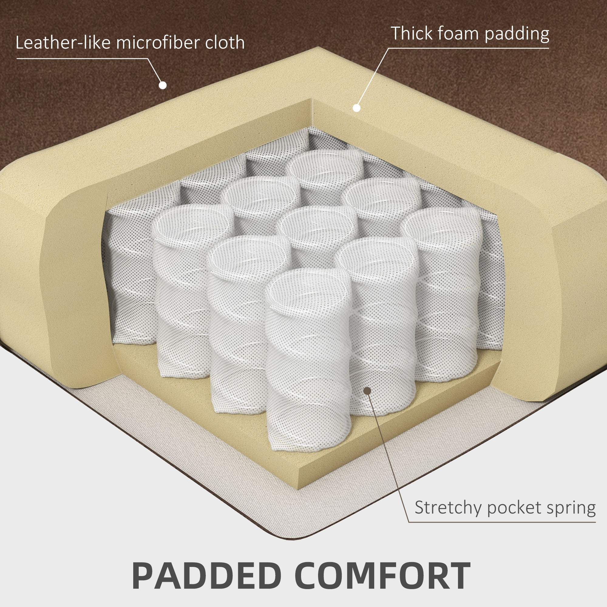  Fotoliu Relax cu Functie de Ridicare, Reclinabil, cu Masaj si incalzire din Catifea, Maro [6]