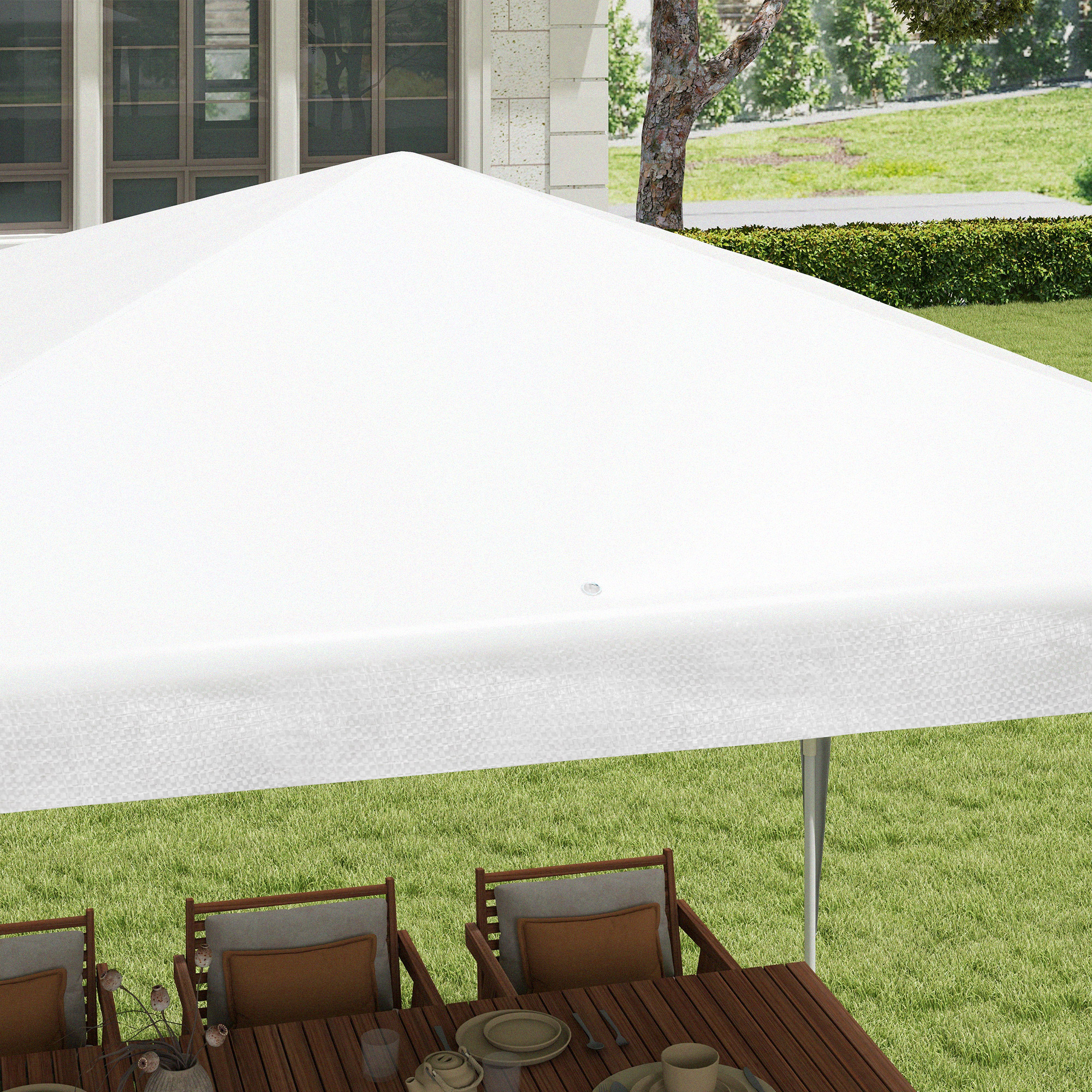 Pavilion  de Gradina 3x3 m Portabil cu Acoperire Anti UV, Alb [6]