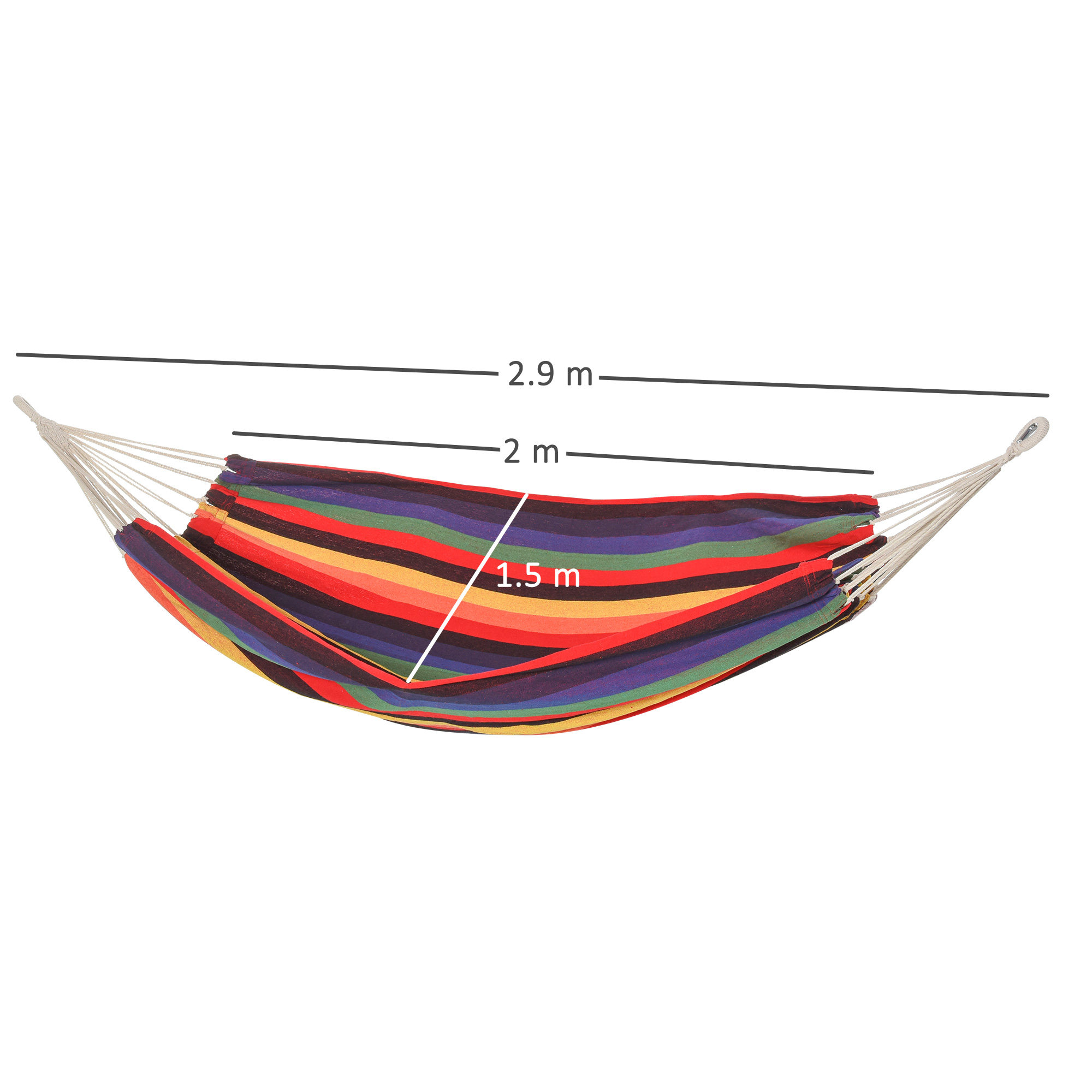  hamac din bumbac si poliester 2x1.5m, multicolor [2]