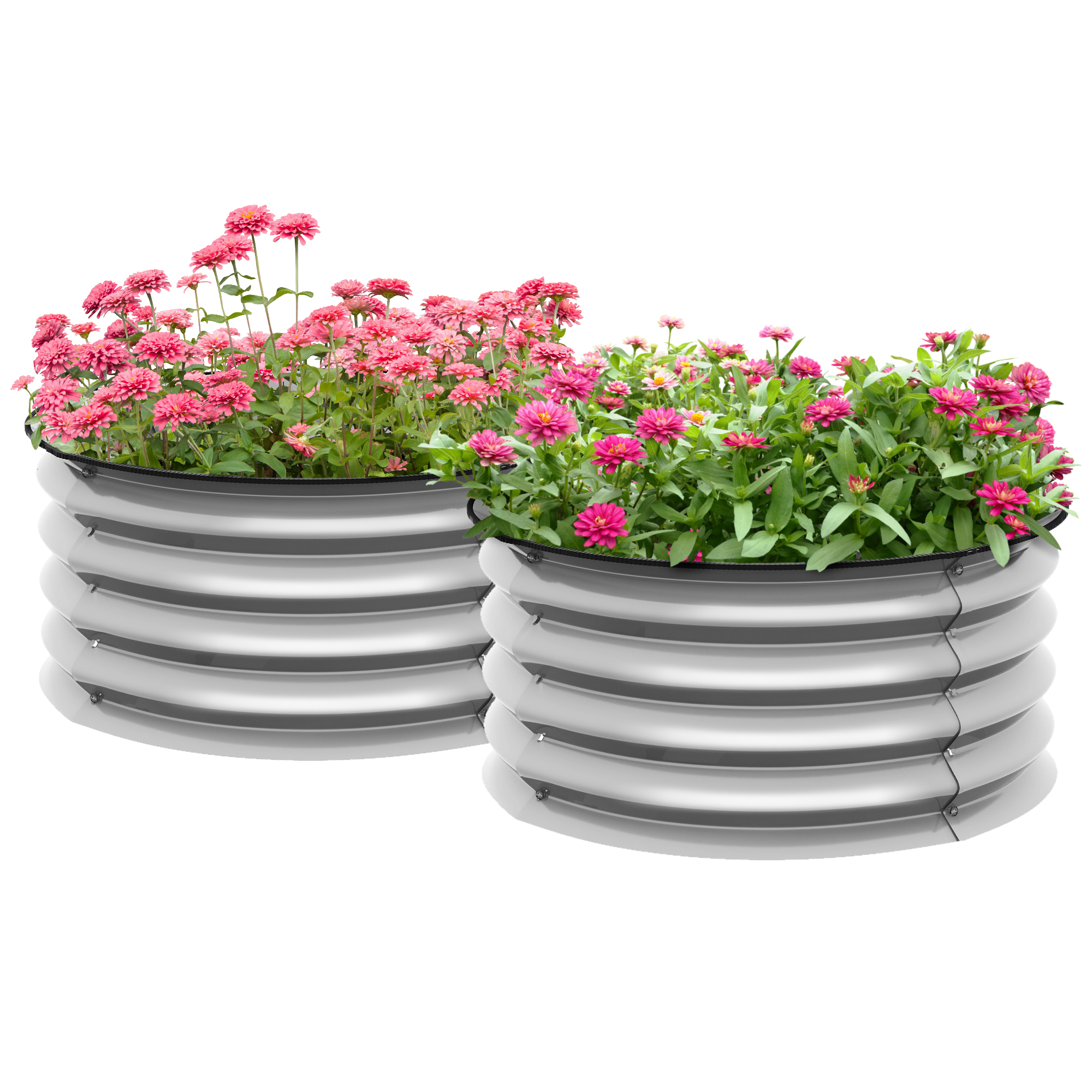 Living & hol -  Set de 2 Paturi inaltate pentru Gradina, Jardiniera inaltata pentru Exterior cu Margine de Protectie