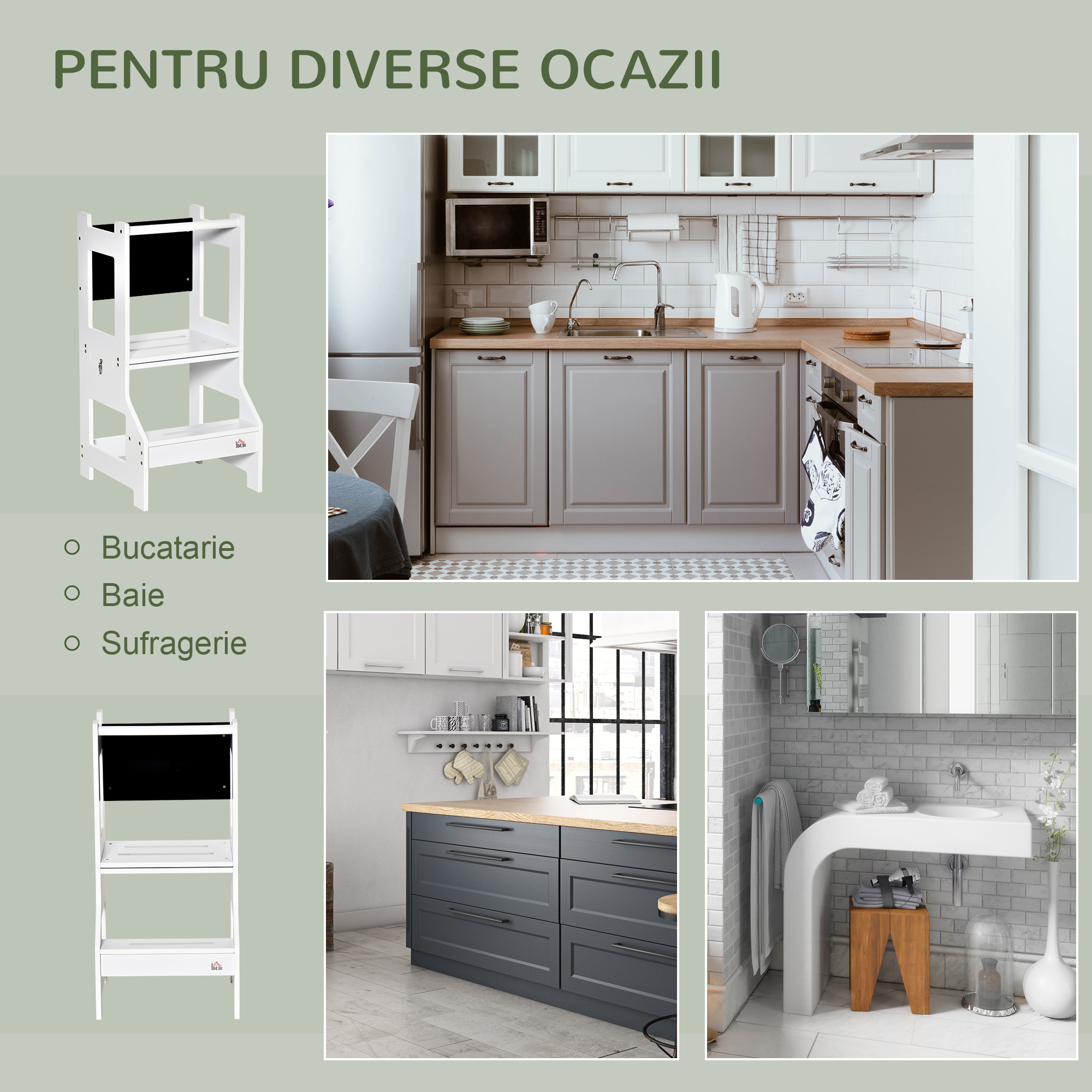  Scara Montessori 2-in-1 - Tabla, Taburet & Balustrada [6]