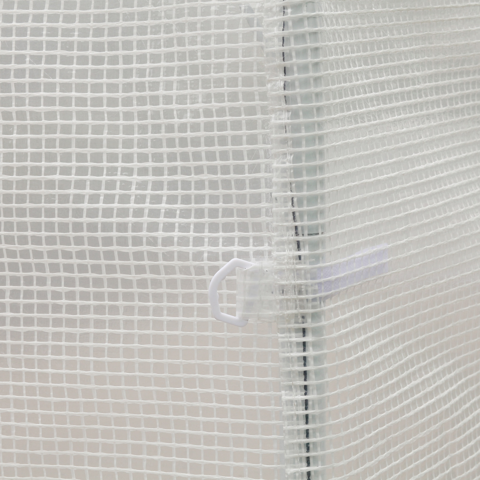  Sera tip tunel cu 4 ferestre si intrare cu fermoar din otel galvanizat si polietilena, 3x2x1,9 m, alba [7]