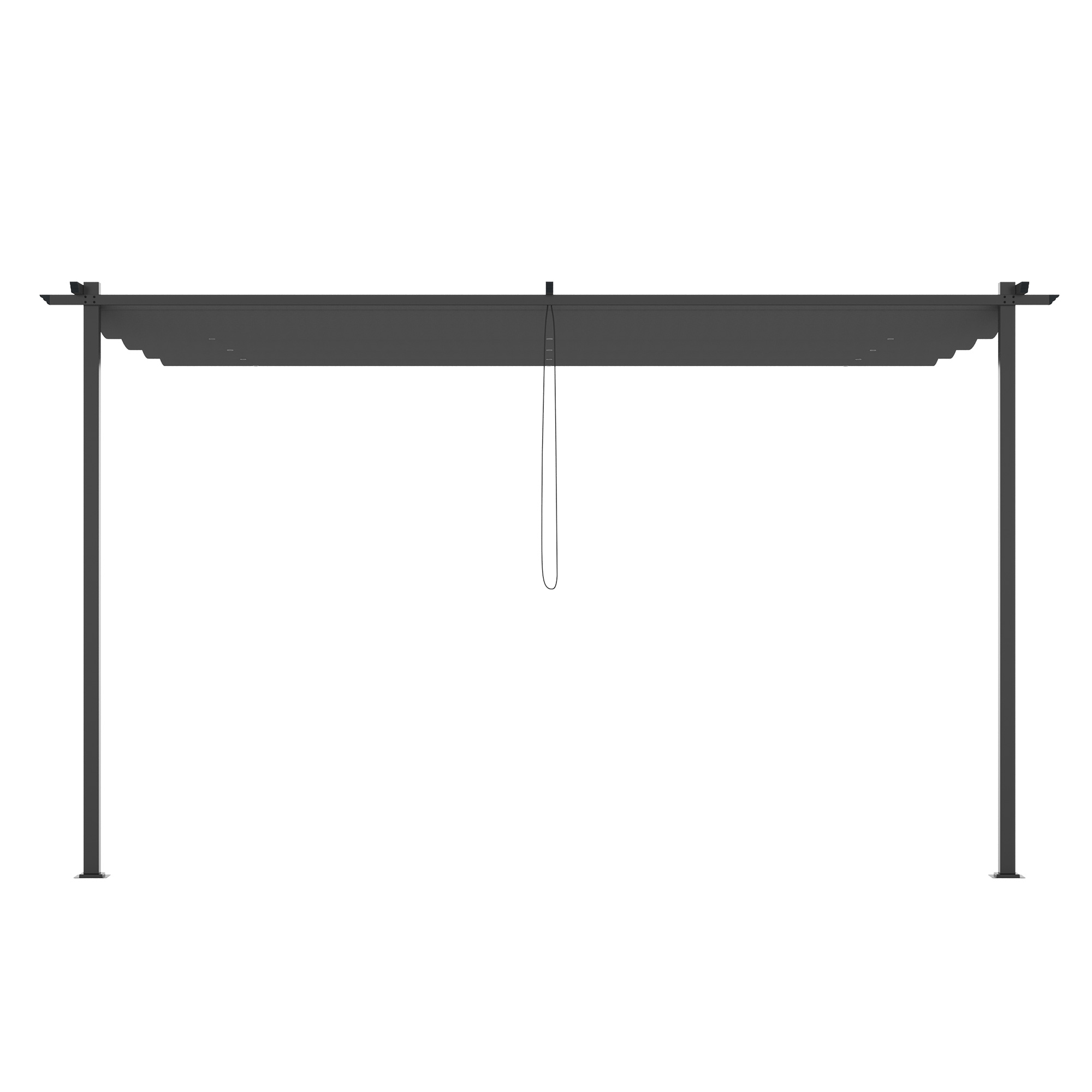  Foisor tip pergola din otel si poliester cu acoperis de protectie culisant, suruburi si carlige incluse, 390x290x220 cm, gri [7]