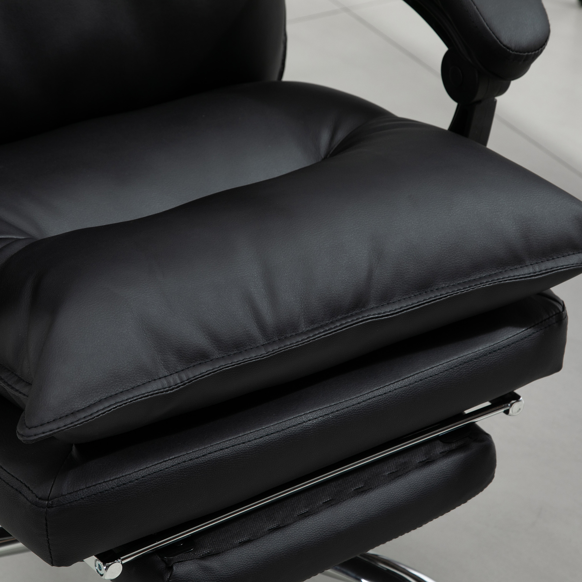  Fotoliu Birou Negru - Rabatabil, Suport Picioare & Ergonomic [7]