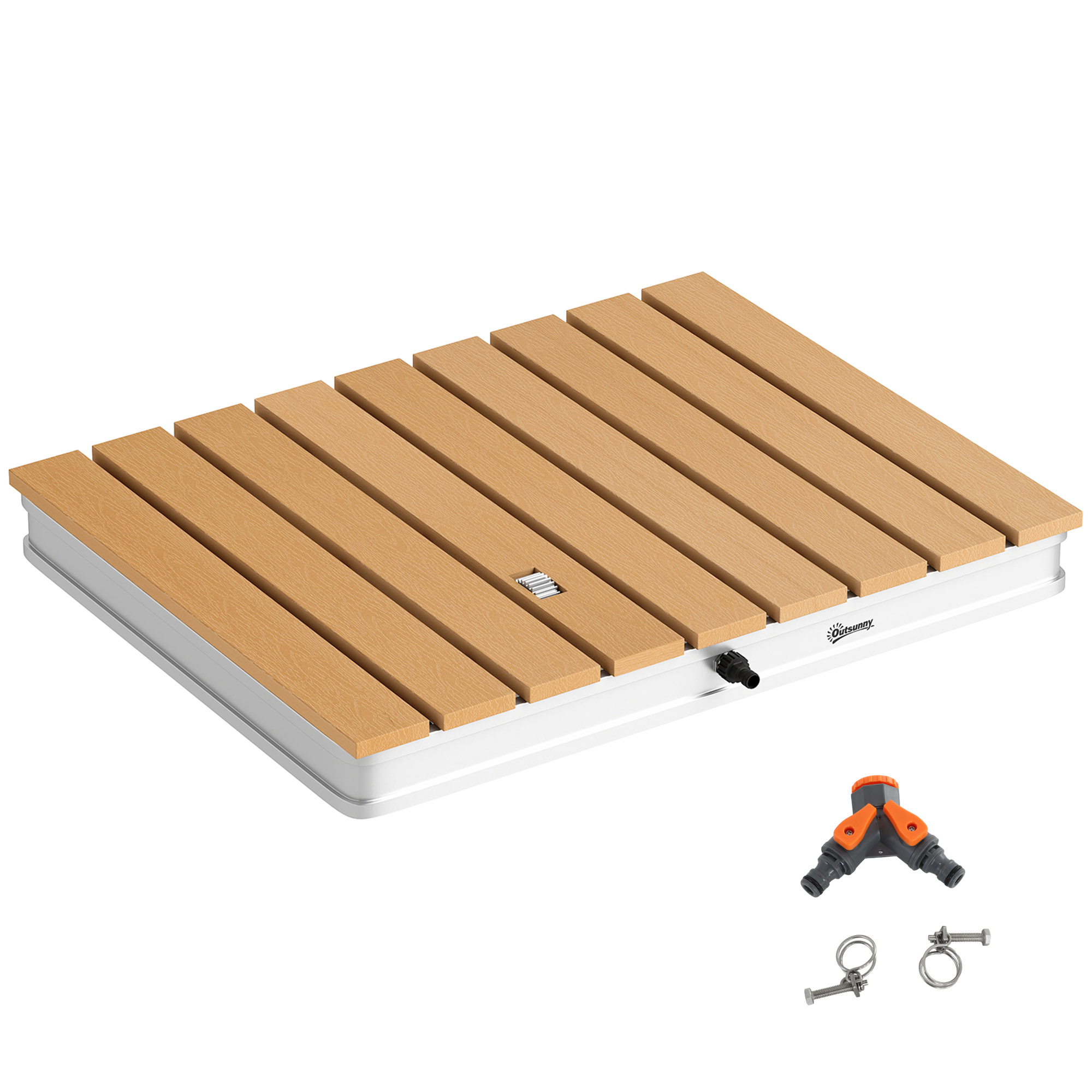 Gradina & balcon -  Dus Portabil: aluminiu, 4m rezistent UV/apa, plaja/spa, 70x55 cm, Efect Lemn