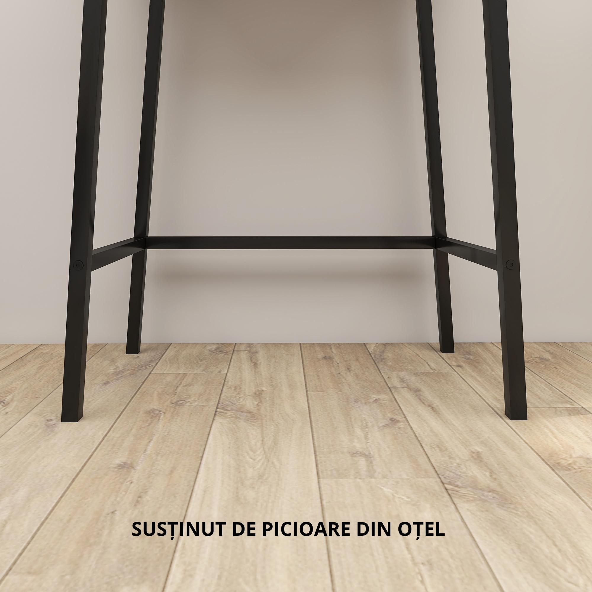  Masa de Machiaj cu Oglinda Rabatabila si 16 Compartimente Stil Industrial, Lemn si Otel, 60x40x90 cm [6]