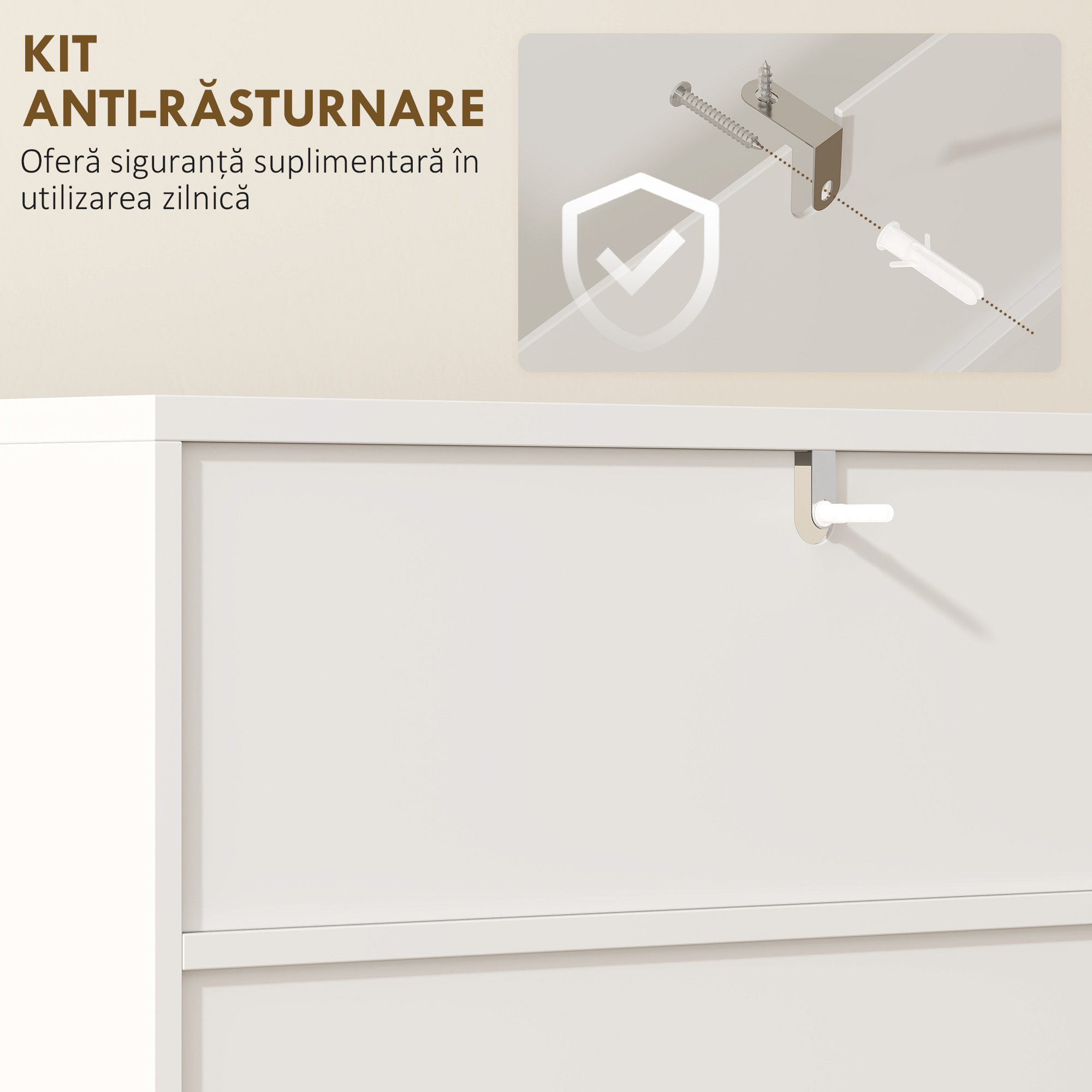  Dulap de Baie cu 2 Rafturi Deschise si Dulap, Dulap Compact cu Usi Amortizate, Raft Reglabil, pentru Bucatarie Living, 60x31.8x93 cm, Alb [7]