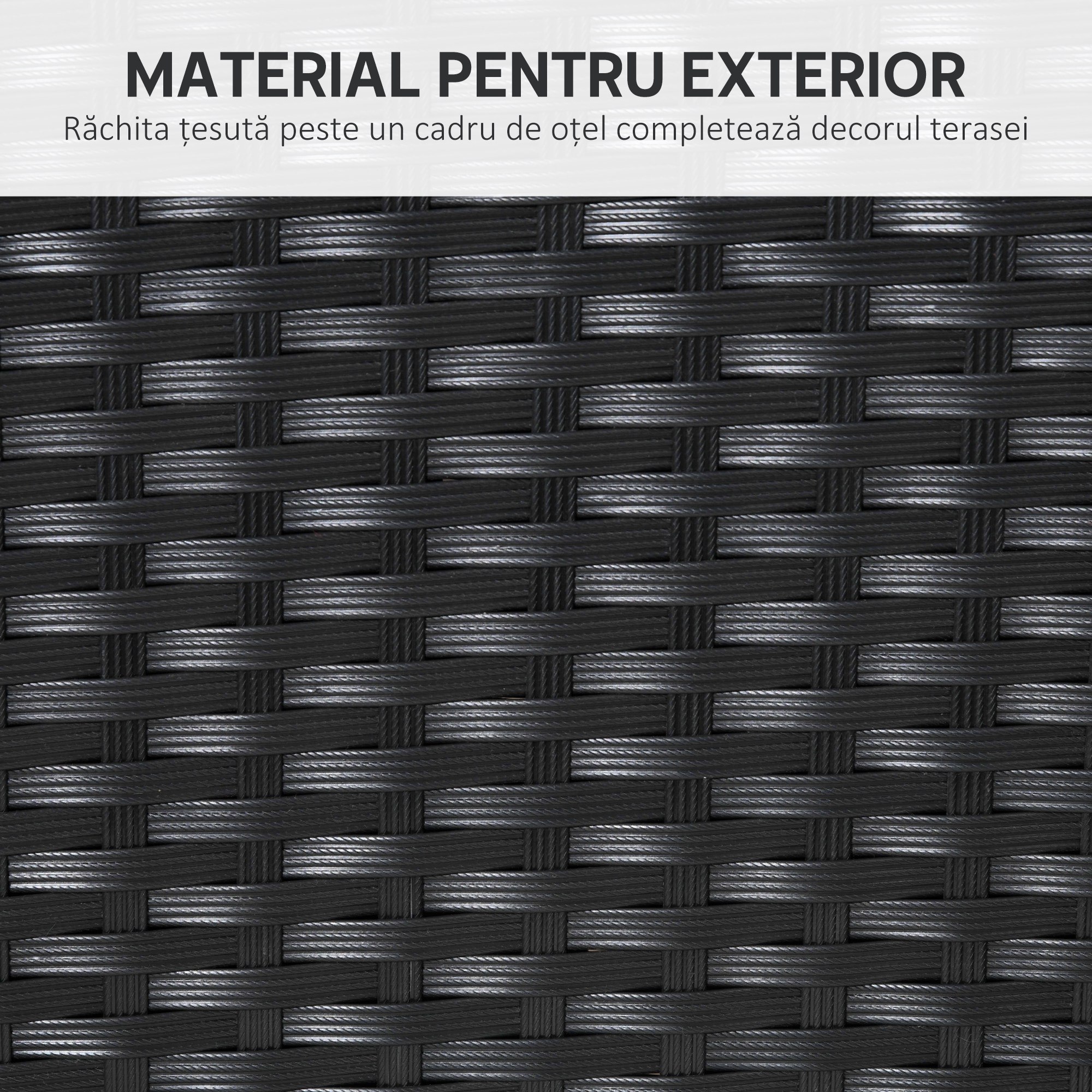  Set Gradina 7 Piese din Ratan PE cu Masa de 150x90x72 cm si 6 Scaune de 58x62x87 cm cu Perne [4]