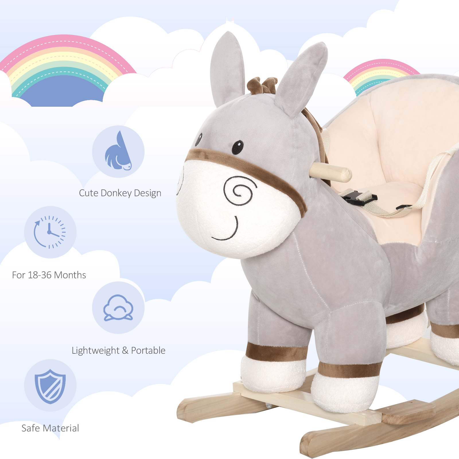  Calut Balansoar Stil Magar, Asezare Captusita, Sunet, pentru Copii 18-36 Luni [5]