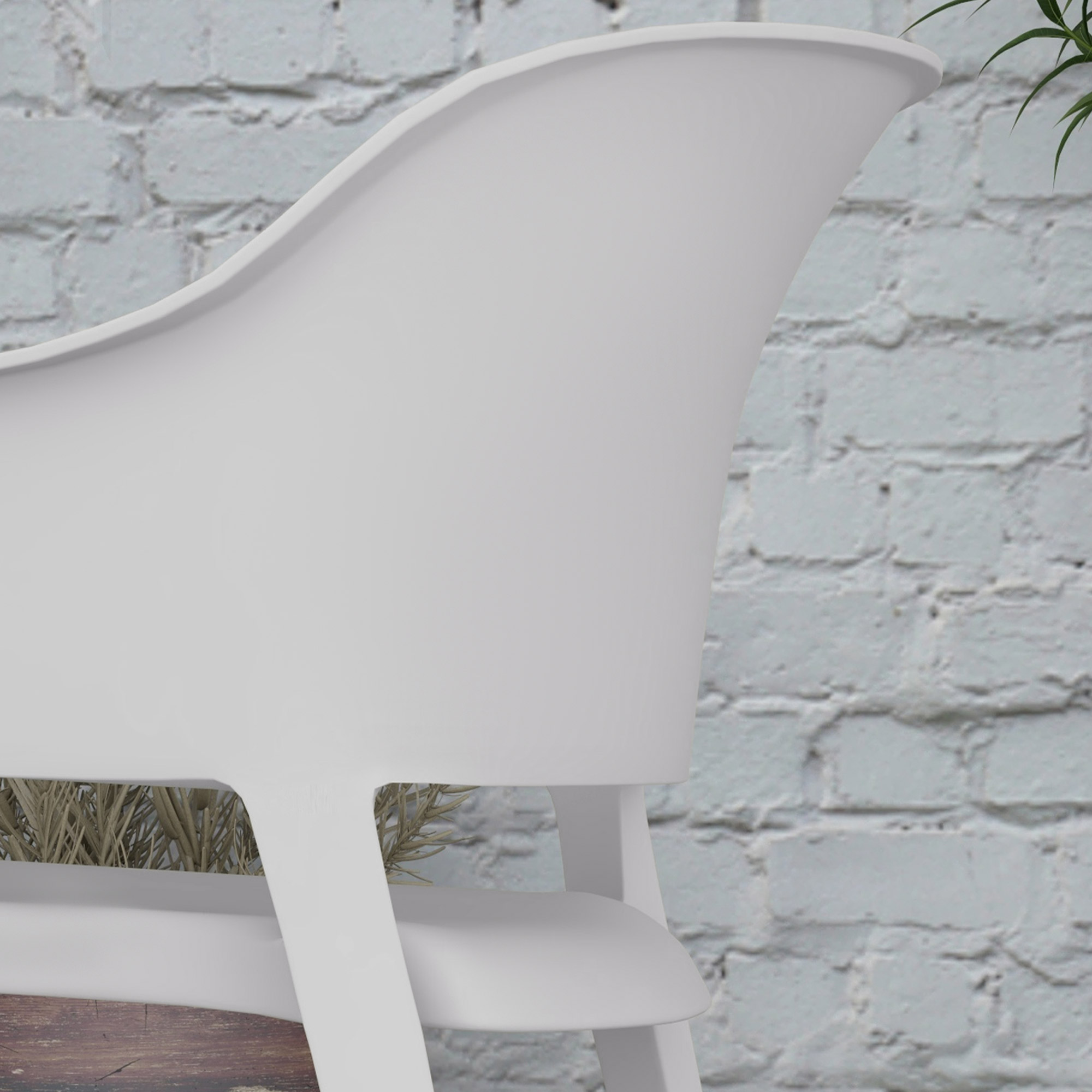  Set 4 Scaune Gradina PP Exterior - Spatar inalt & Cotiera, Stivuibile [8]