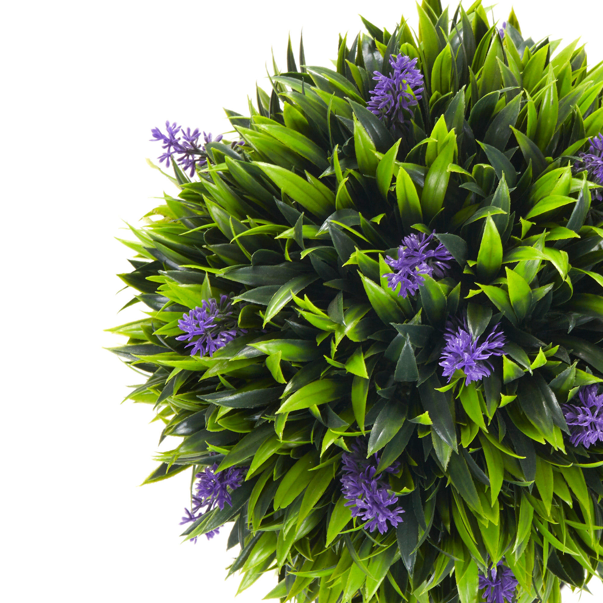  Set 2 Plante Artificiale Sferice cu Flori de Lavanda şi Vas, Ø24x60 cm, Verde [7]
