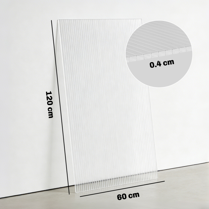 10 Placi Celulare din Policarbonat 4 mm, Rezistente la UV, Panou Celular Dublu pentru Sera, 120x60 cm, Transparent [3]