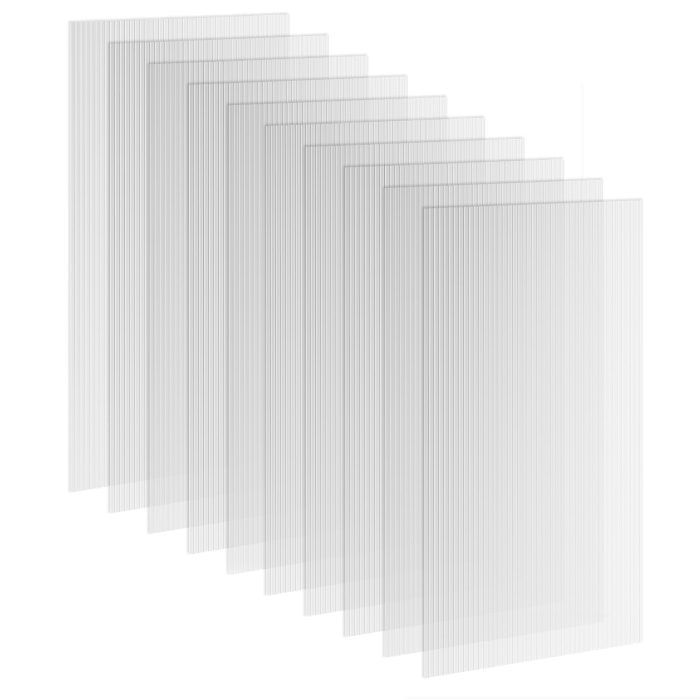  10 Placi Celulare din Policarbonat 4 mm, Rezistente la UV, Panou Celular Dublu pentru Sera, 120x60 cm, Transparent [8]