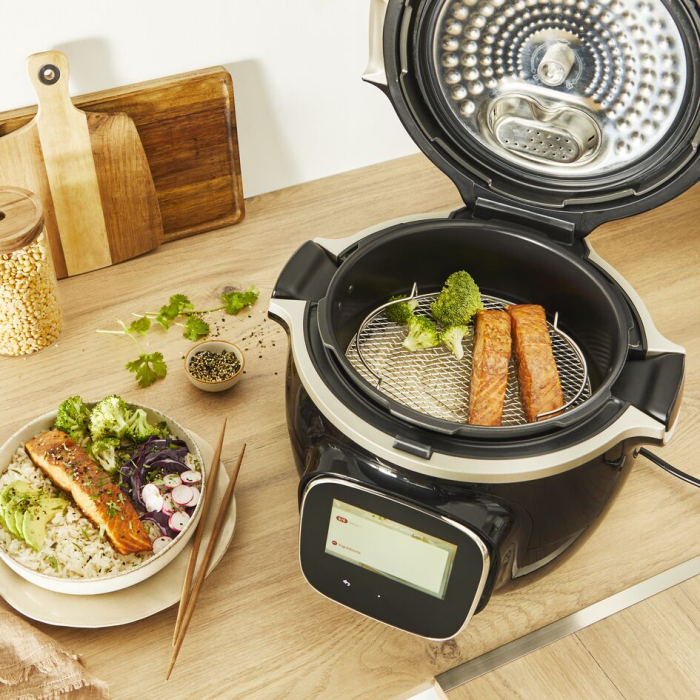 Accesoriu grill 2 in 1 Tefal XA60AD10, reversibil, compatibil cu multicookerele Tefal Cook4Me, Turbo Cuisine si One Pot, inox, seriile CY85xx, CY87x [10]