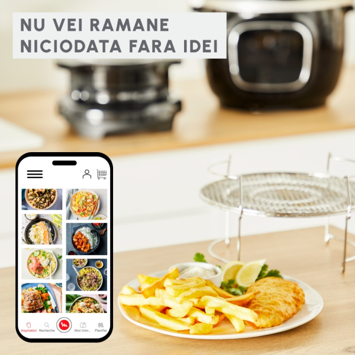 Accesoriu grill 2 in 1 Tefal XA60AD10, reversibil, compatibil cu multicookerele Tefal Cook4Me, Turbo Cuisine si One Pot, inox, seriile CY85xx, CY87x [4]