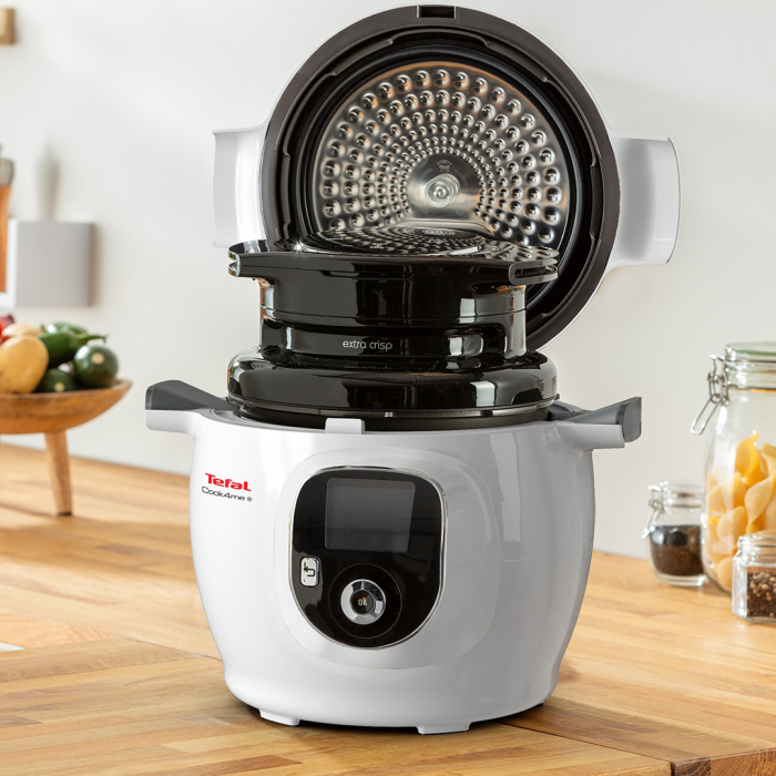 Accesoriu multicooker pentru prajit Tefal Cook4Me+ Extra Crisp Lid EY150830, compatibil cu multicookerele Cook4Me de 6 L, 4 programe, temperatura aj [5]