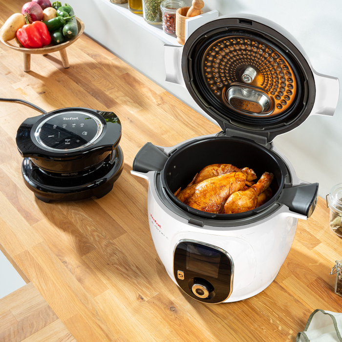 Accesoriu multicooker pentru prajit Tefal Cook4Me+ Extra Crisp Lid EY150830, compatibil cu multicookerele Cook4Me de 6 L, 4 programe, temperatura aj [6]