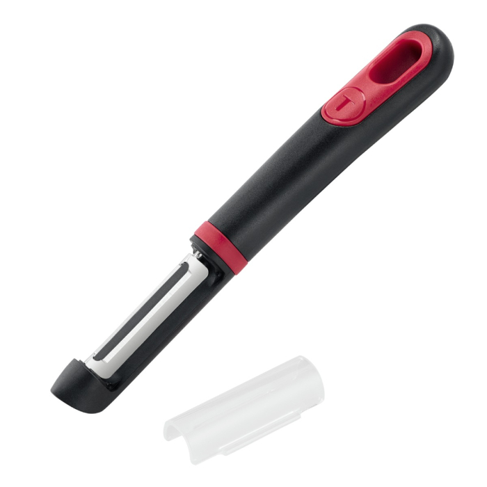 Accesoriu pentru decojit legume si fructe Tefal Ingenio K1992034, lame duble, inox, capac de protectie, negru & rosu [7]