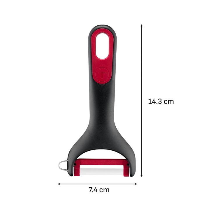 Accesoriu pentru decojit legume si fructe Tefal Ingenio K1992134, lama rotativa, inox, capac de protectie, negru & rosu [10]